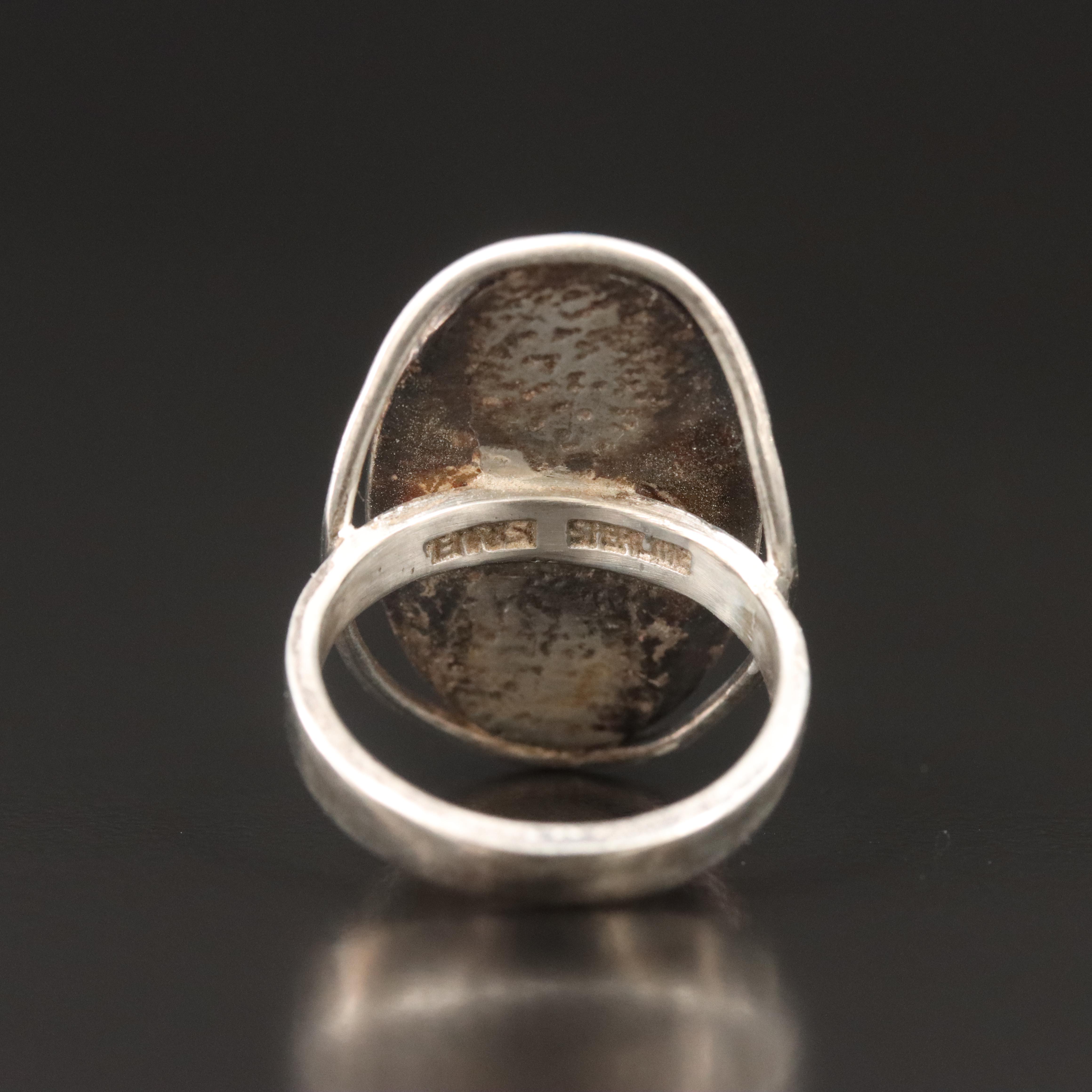 Israeli Sterling Eilat Stone Ring