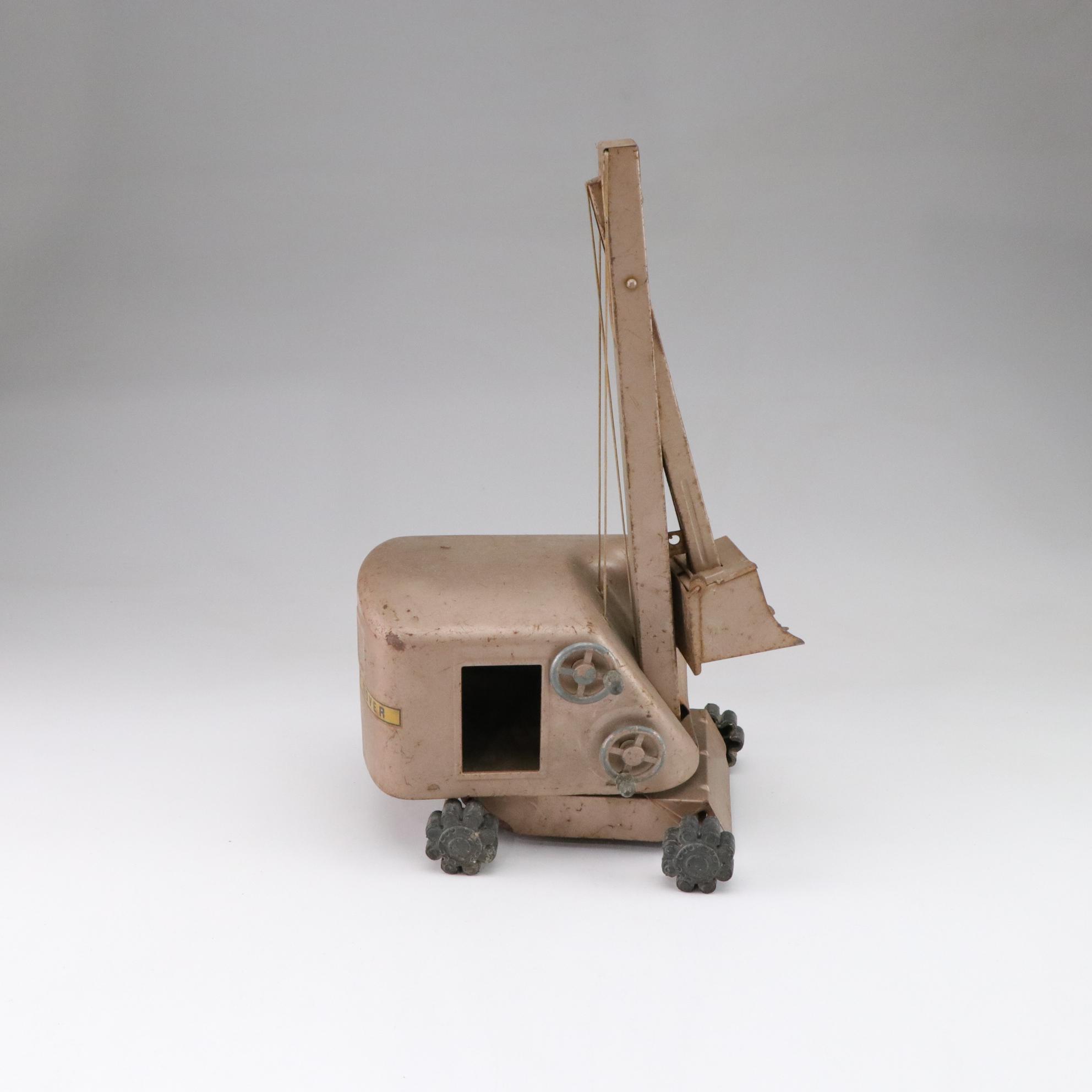 Structo Metal Road Grader and Steam Shovel Toys, Mid 20th Century