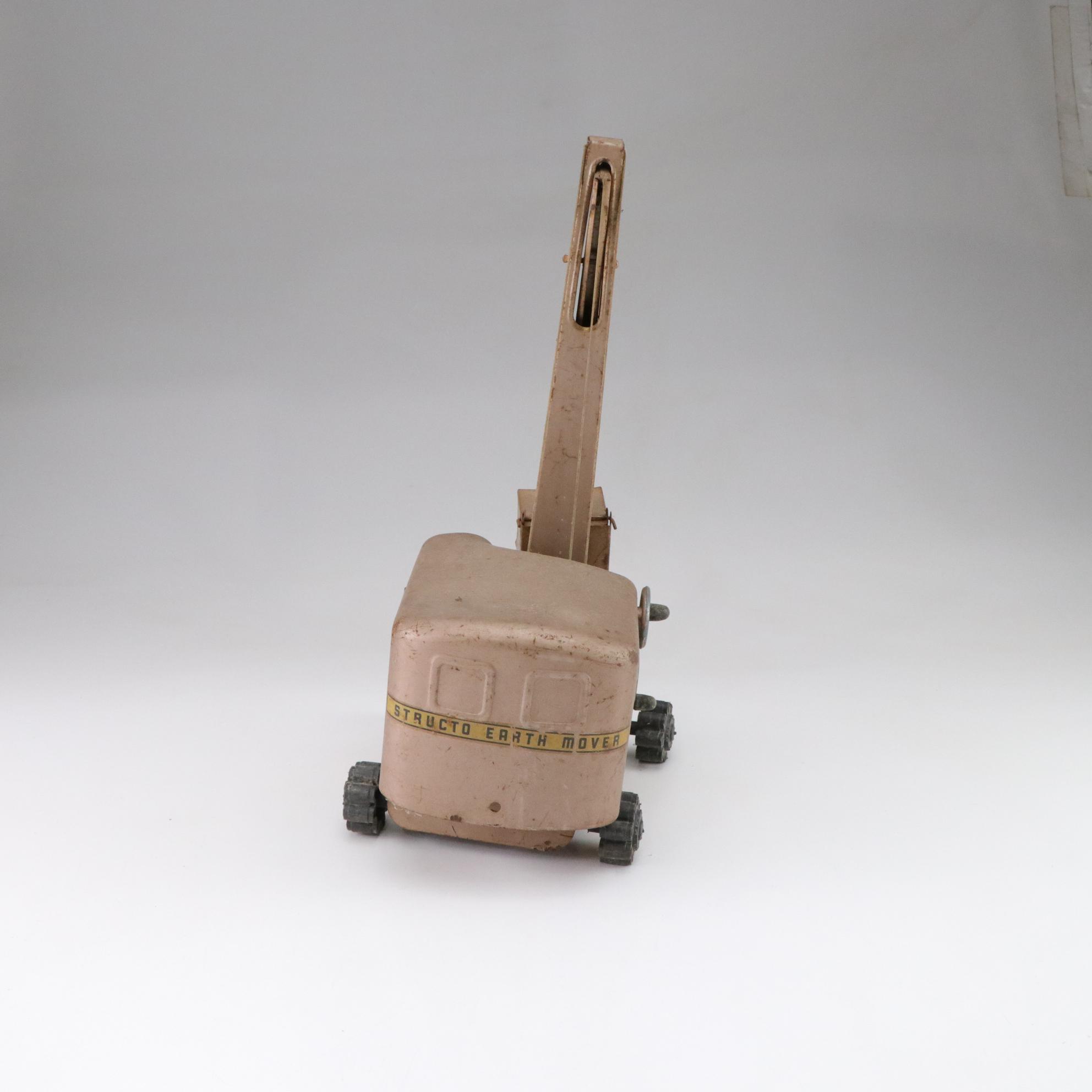 Structo Metal Road Grader and Steam Shovel Toys, Mid 20th Century