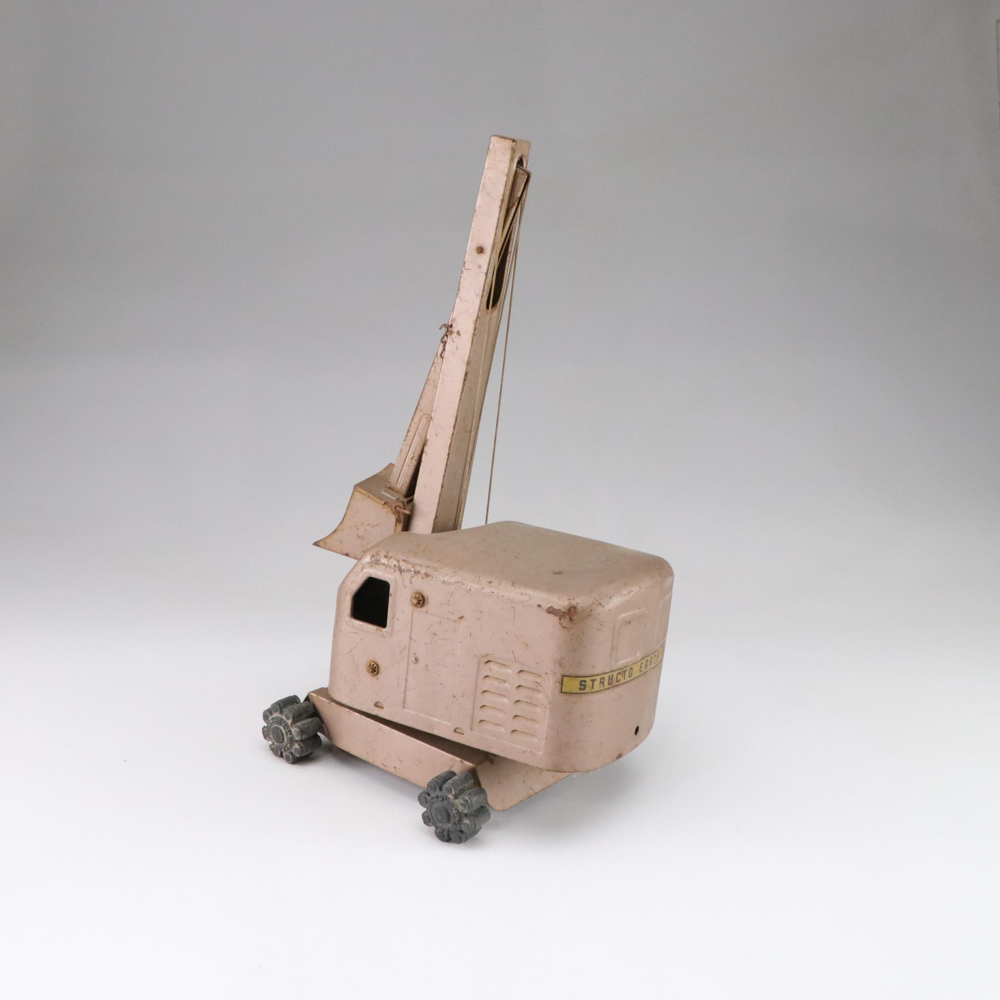 Structo Metal Road Grader and Steam Shovel Toys, Mid 20th Century