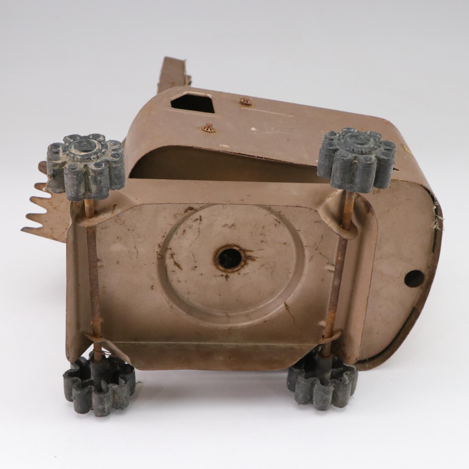 Structo Metal Road Grader and Steam Shovel Toys, Mid 20th Century