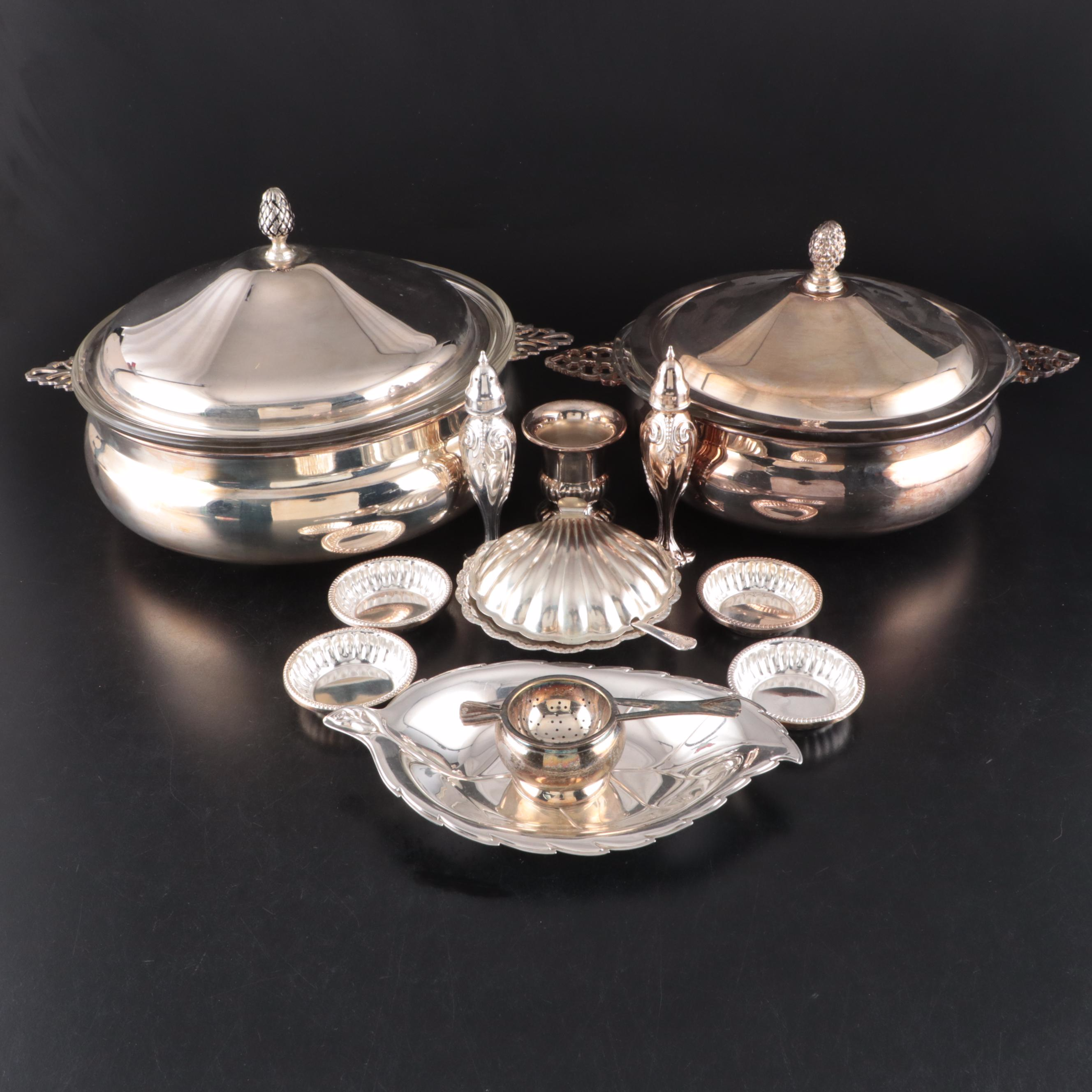 Canterbury Silver Plate Toothpick Holder with More Table Accessories