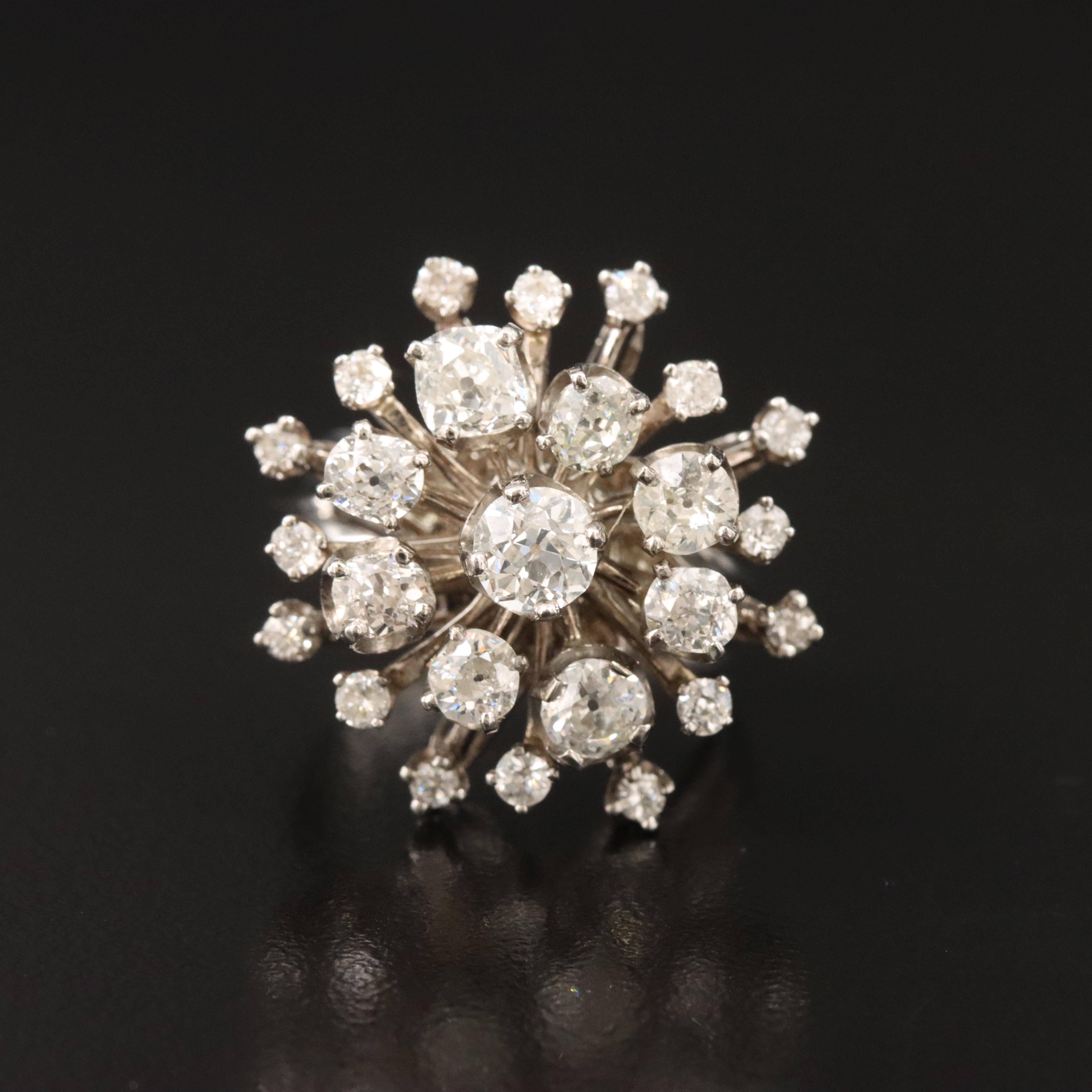 Vintage 14K 3.99 CTW Diamond Ring