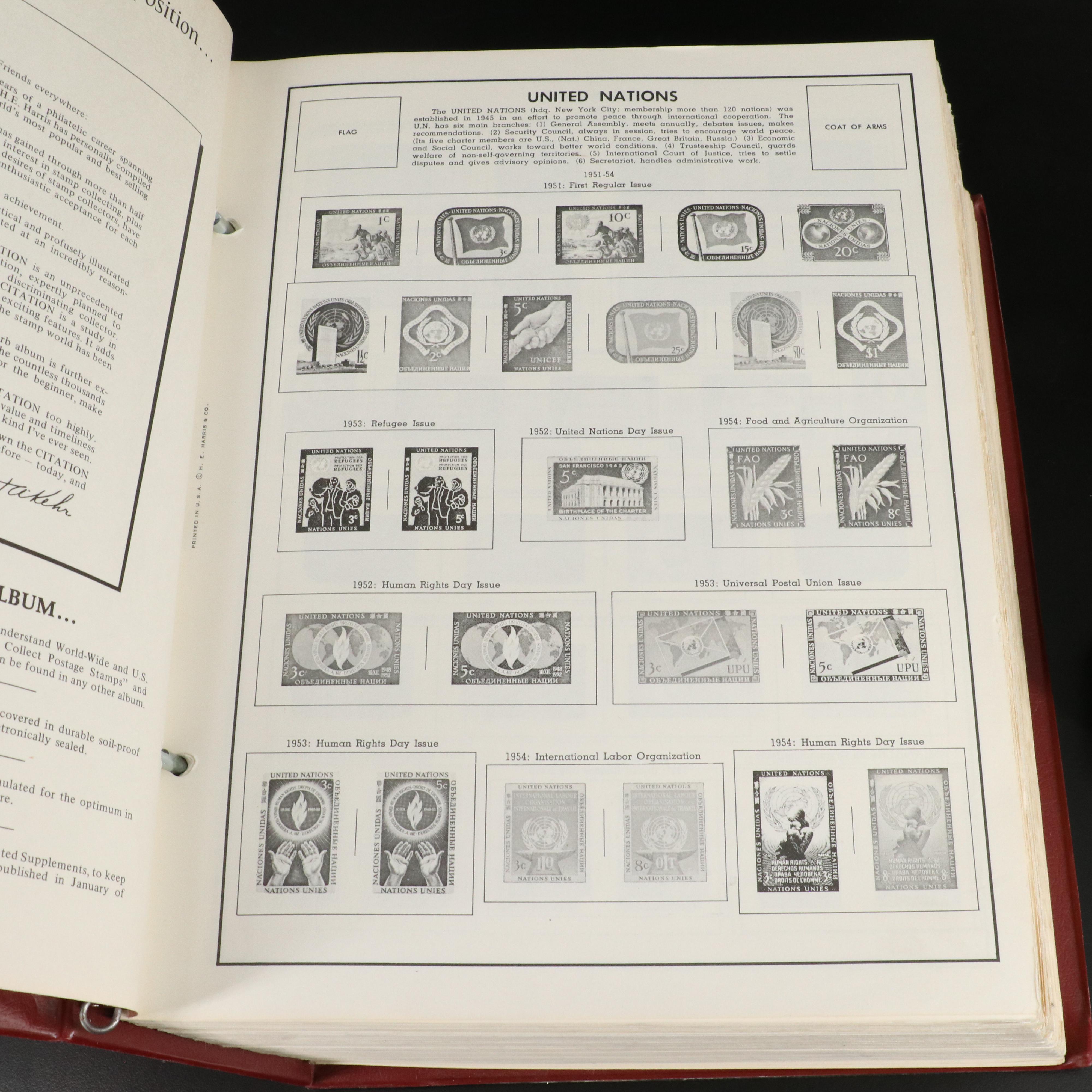 Large Album of World Postage Stamps and Two Empty Albums