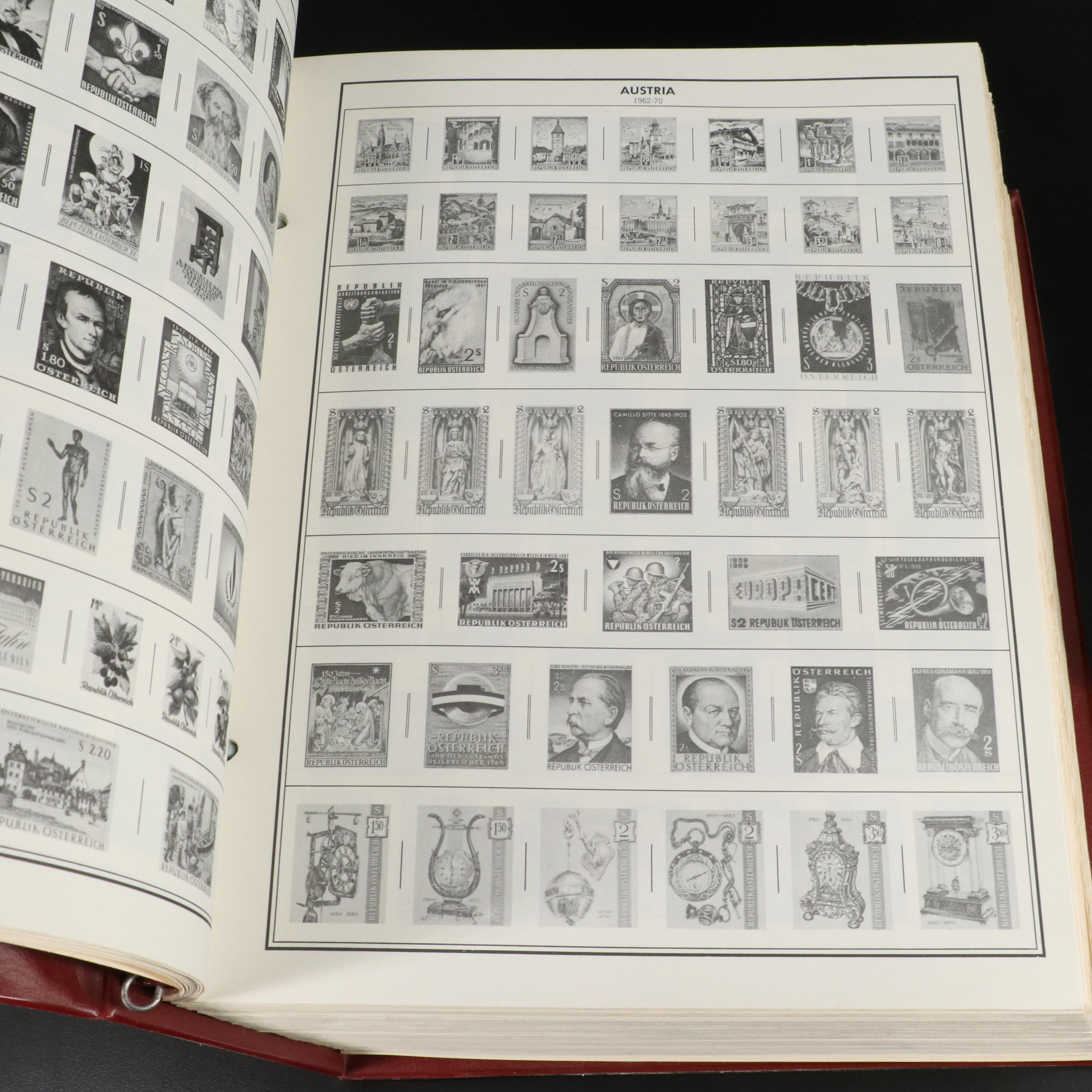 Large Album of World Postage Stamps and Two Empty Albums