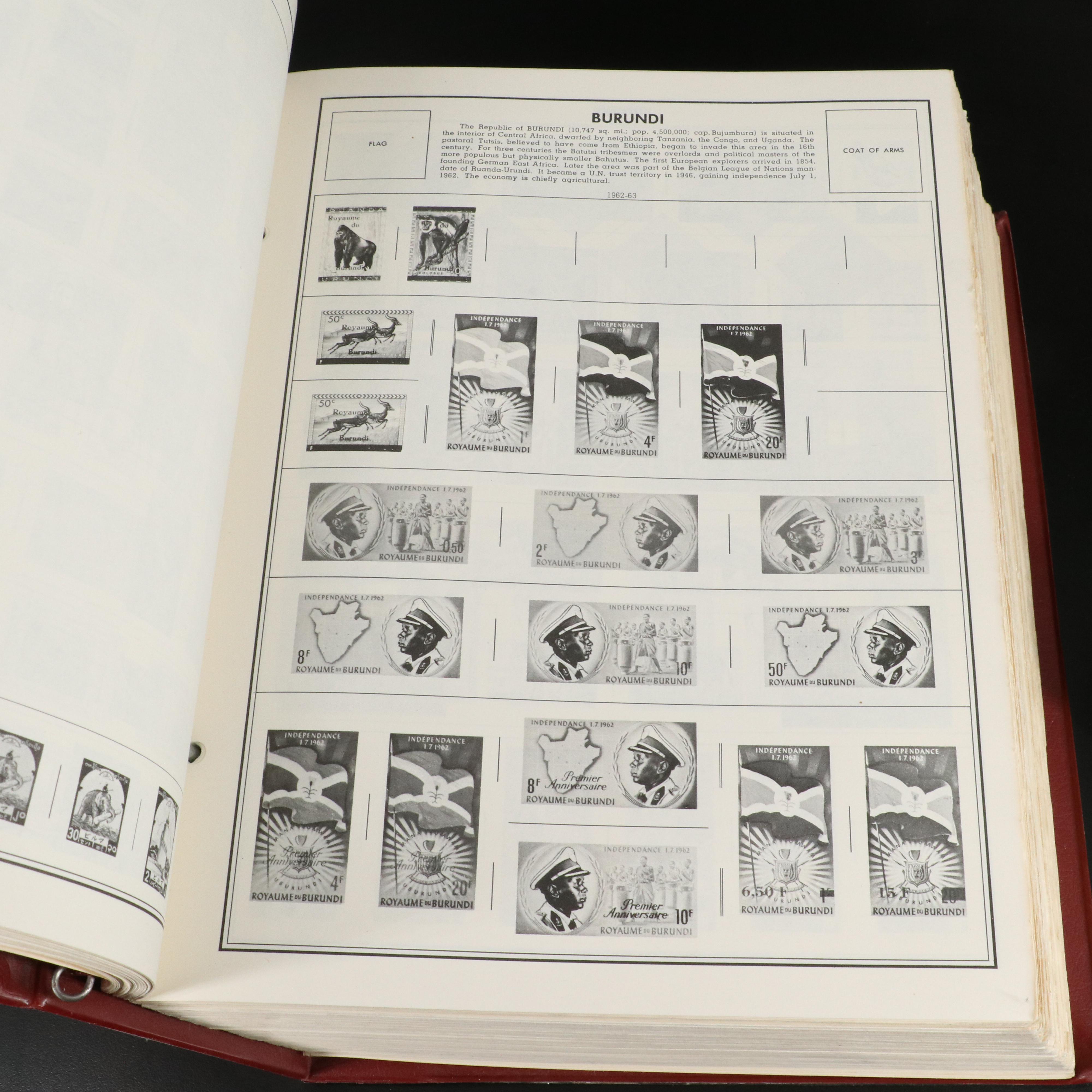 Large Album of World Postage Stamps and Two Empty Albums