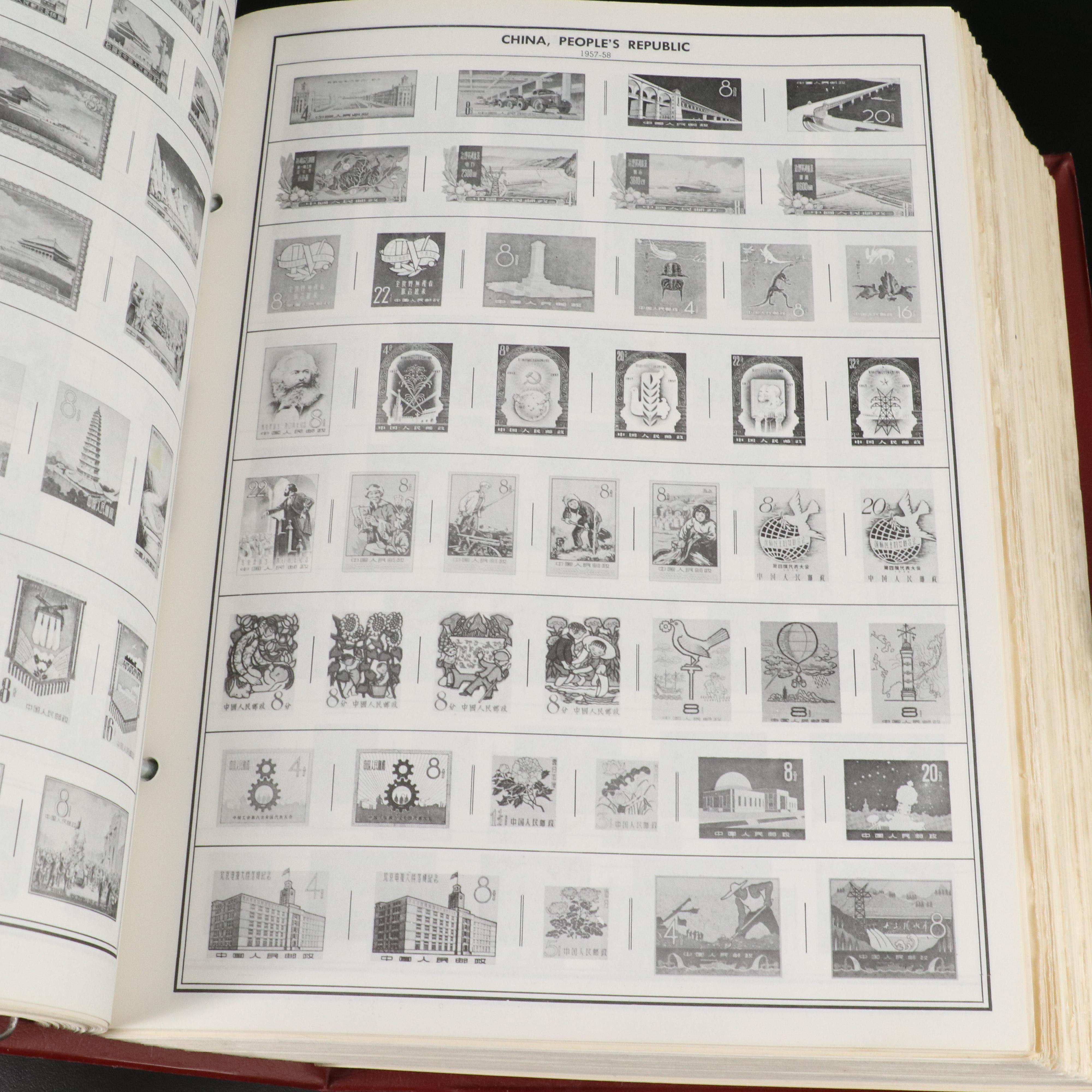 Large Album of World Postage Stamps and Two Empty Albums