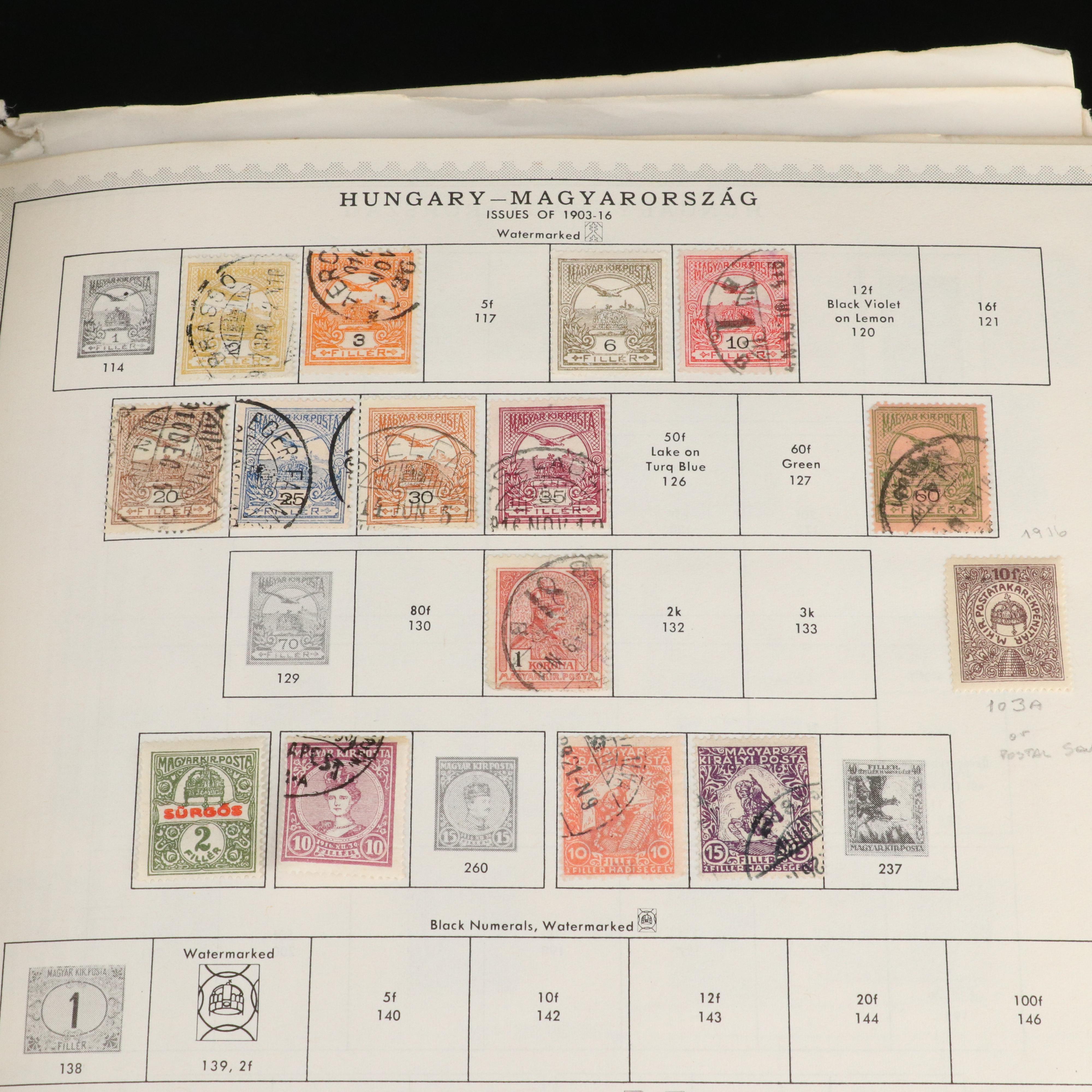 Large Album of World Postage Stamps and Two Empty Albums