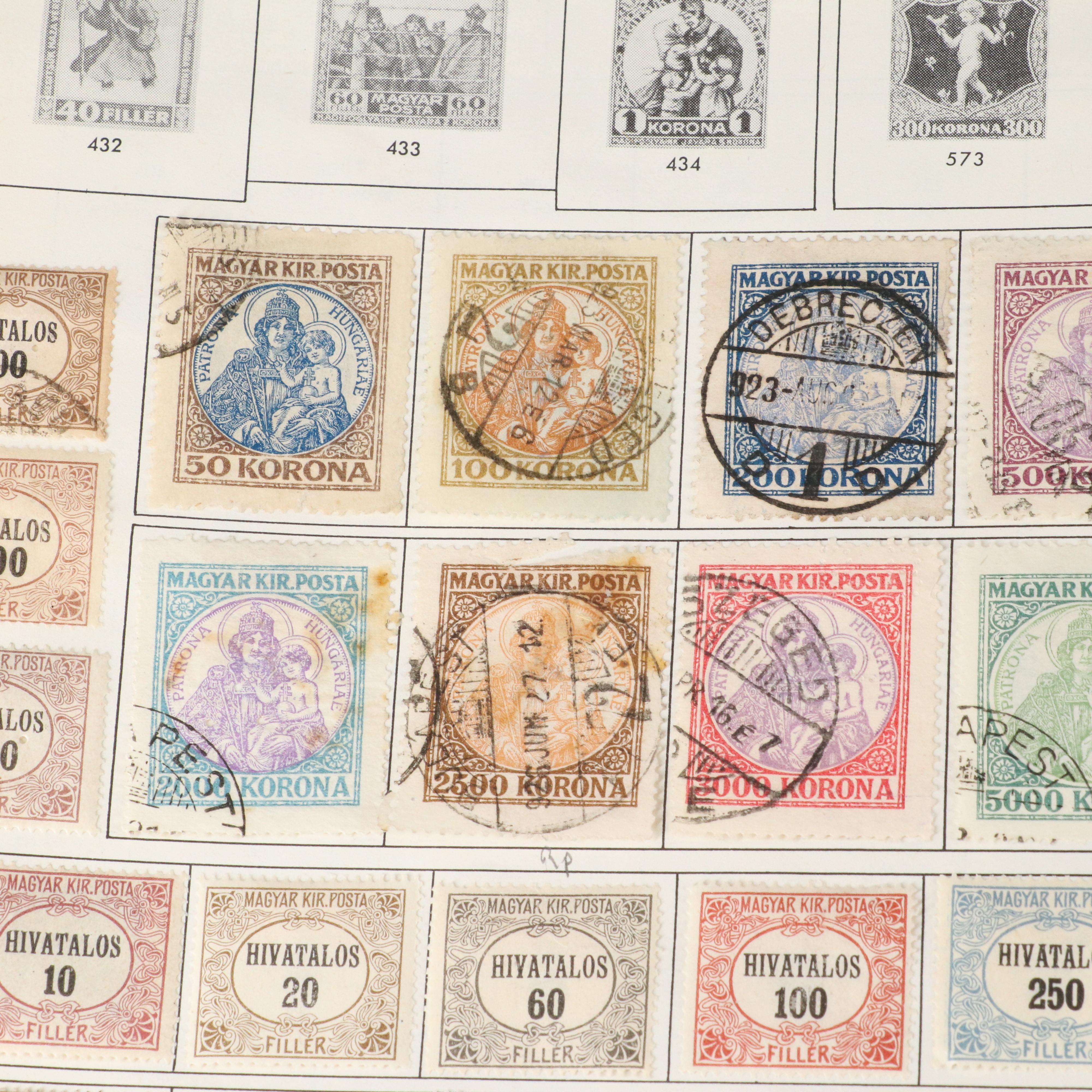 Large Album of World Postage Stamps and Two Empty Albums