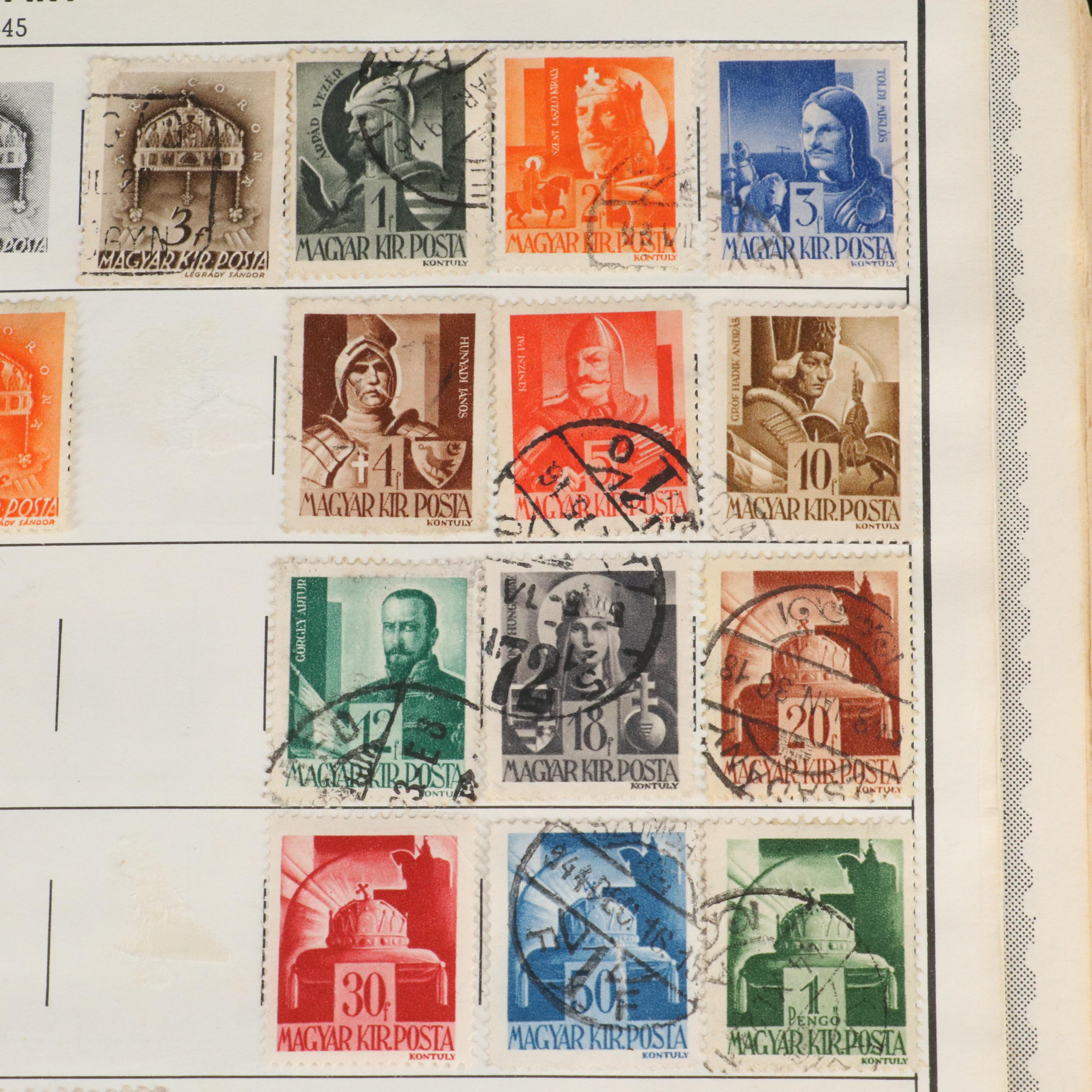Large Album of World Postage Stamps and Two Empty Albums