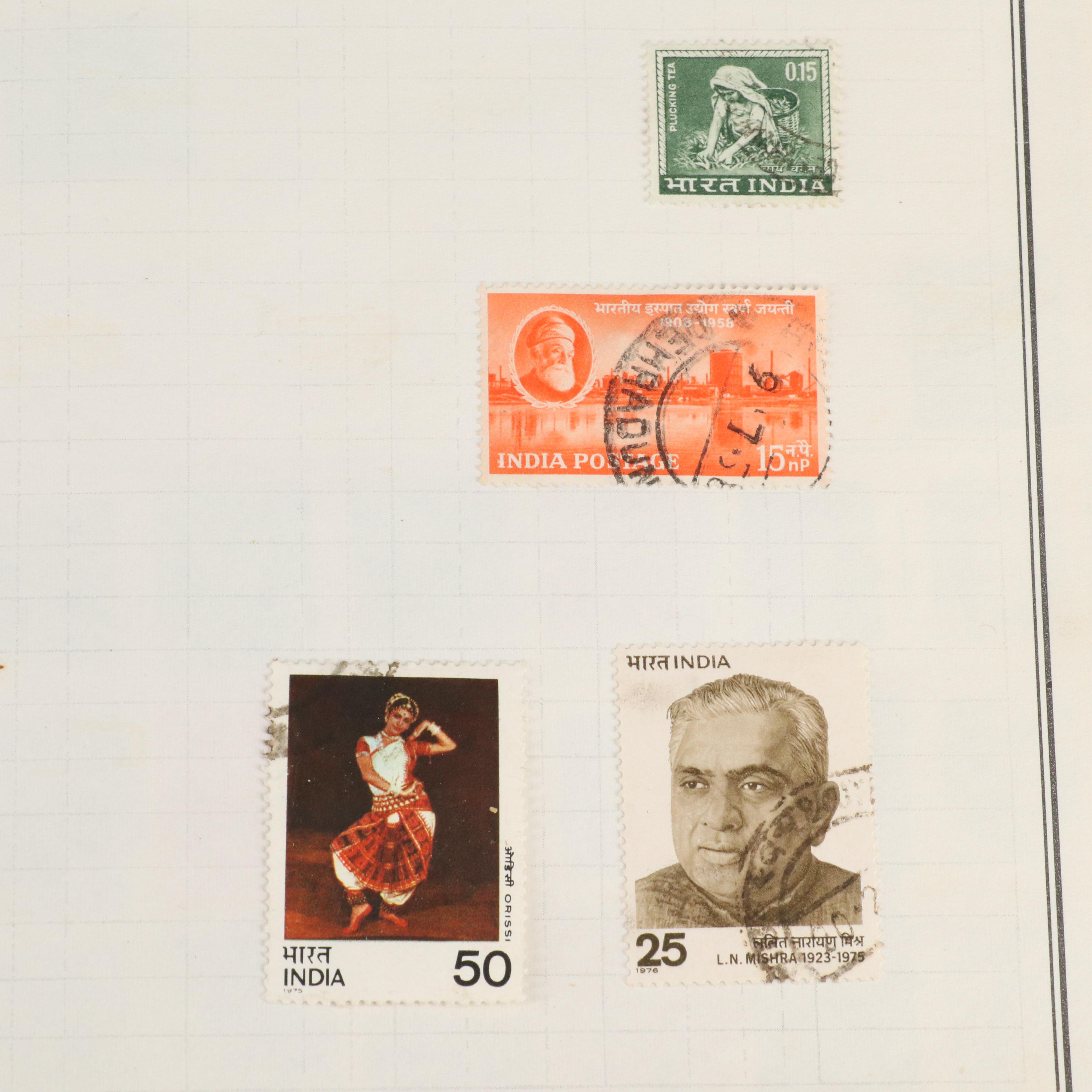 Large Album of World Postage Stamps and Two Empty Albums