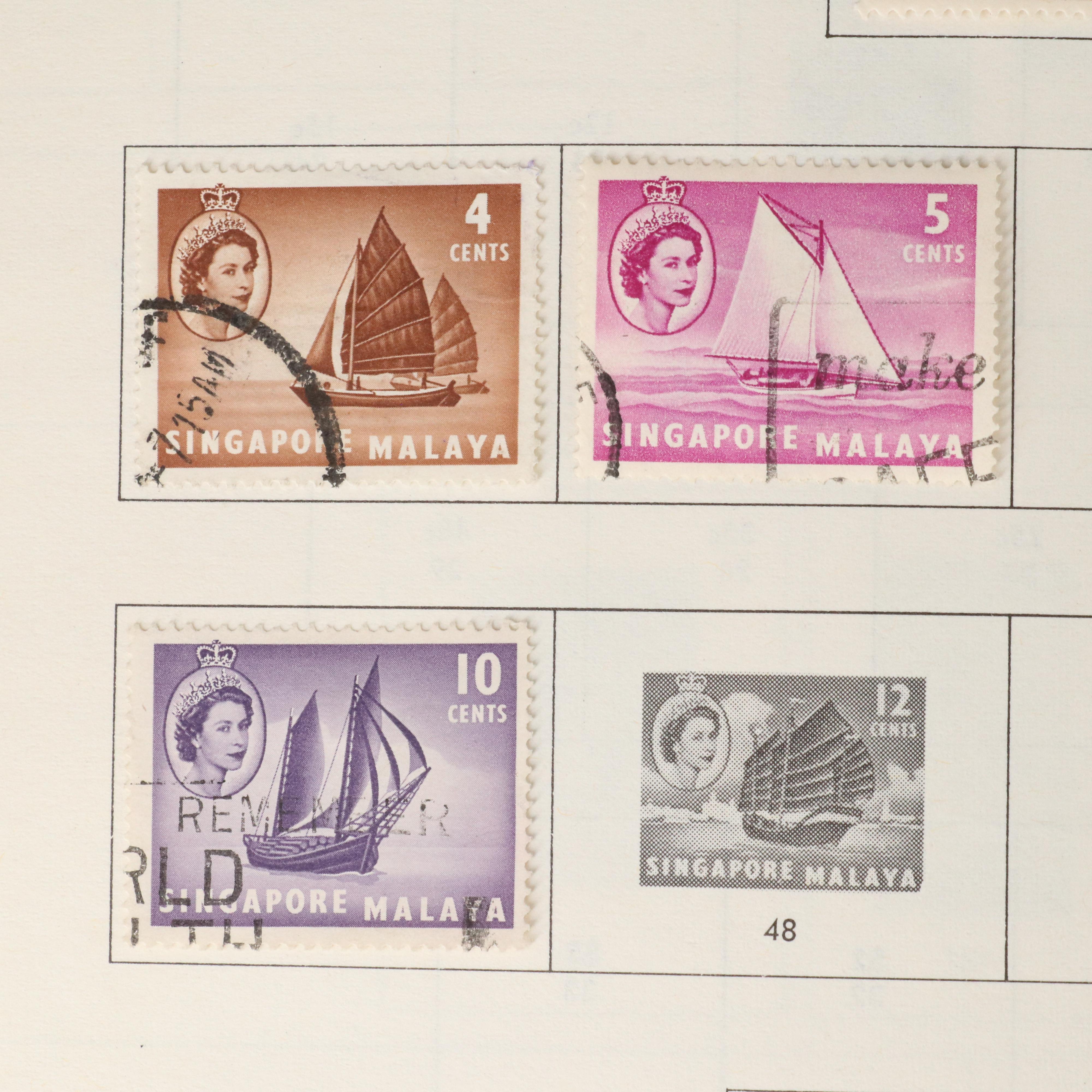 Large Album of World Postage Stamps and Two Empty Albums