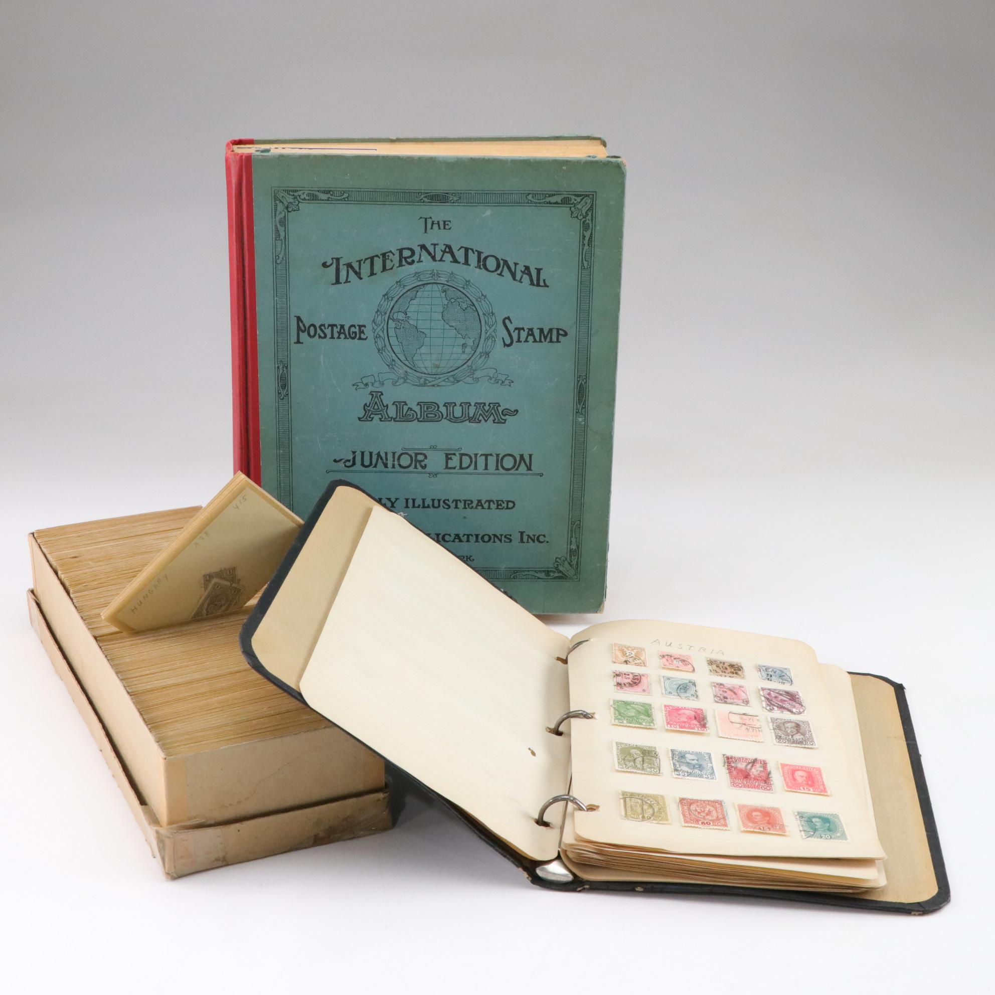 Scott's 1938 "International Postage Stamp Album - Junior Edition" with Stamps