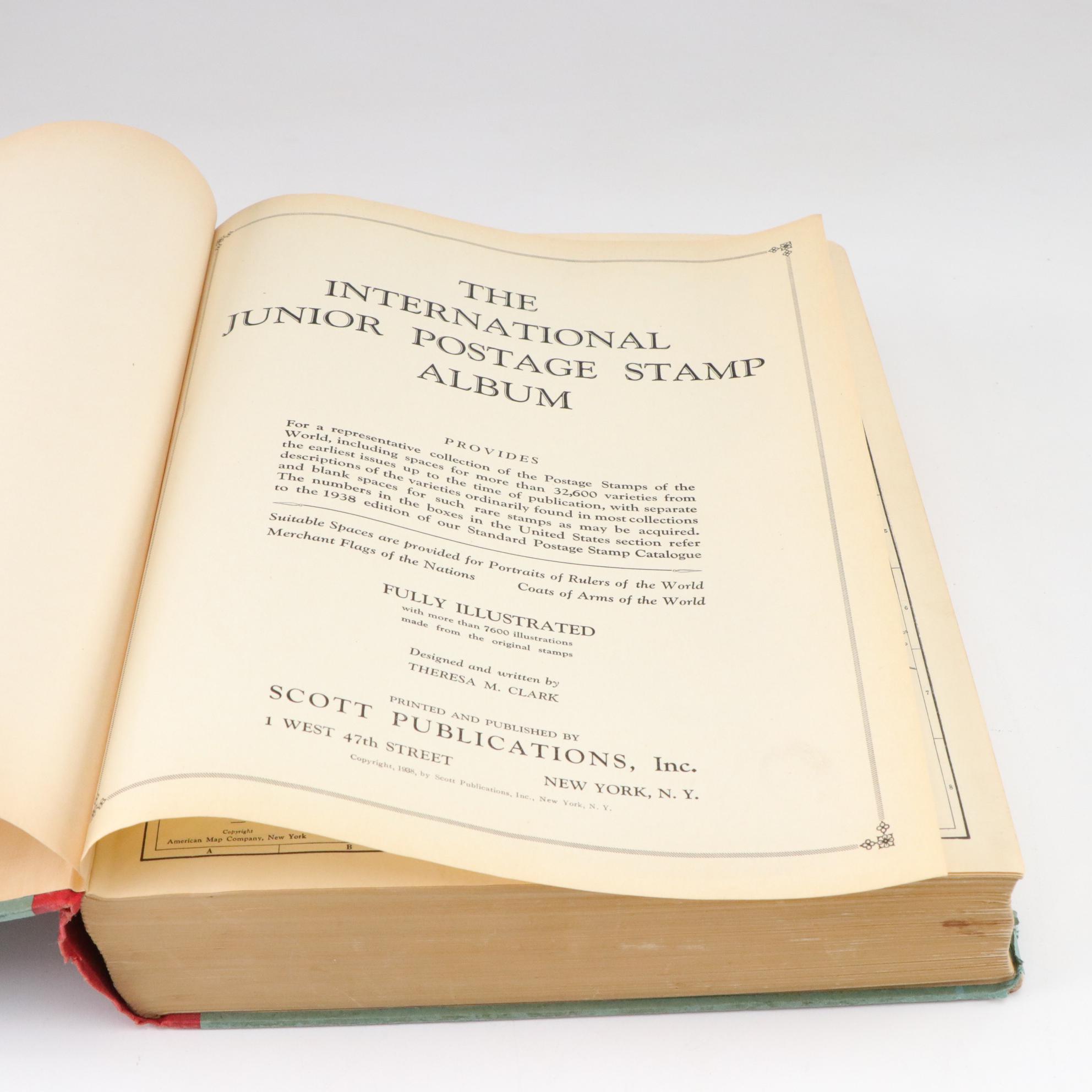 Scott's 1938 "International Postage Stamp Album - Junior Edition" with Stamps