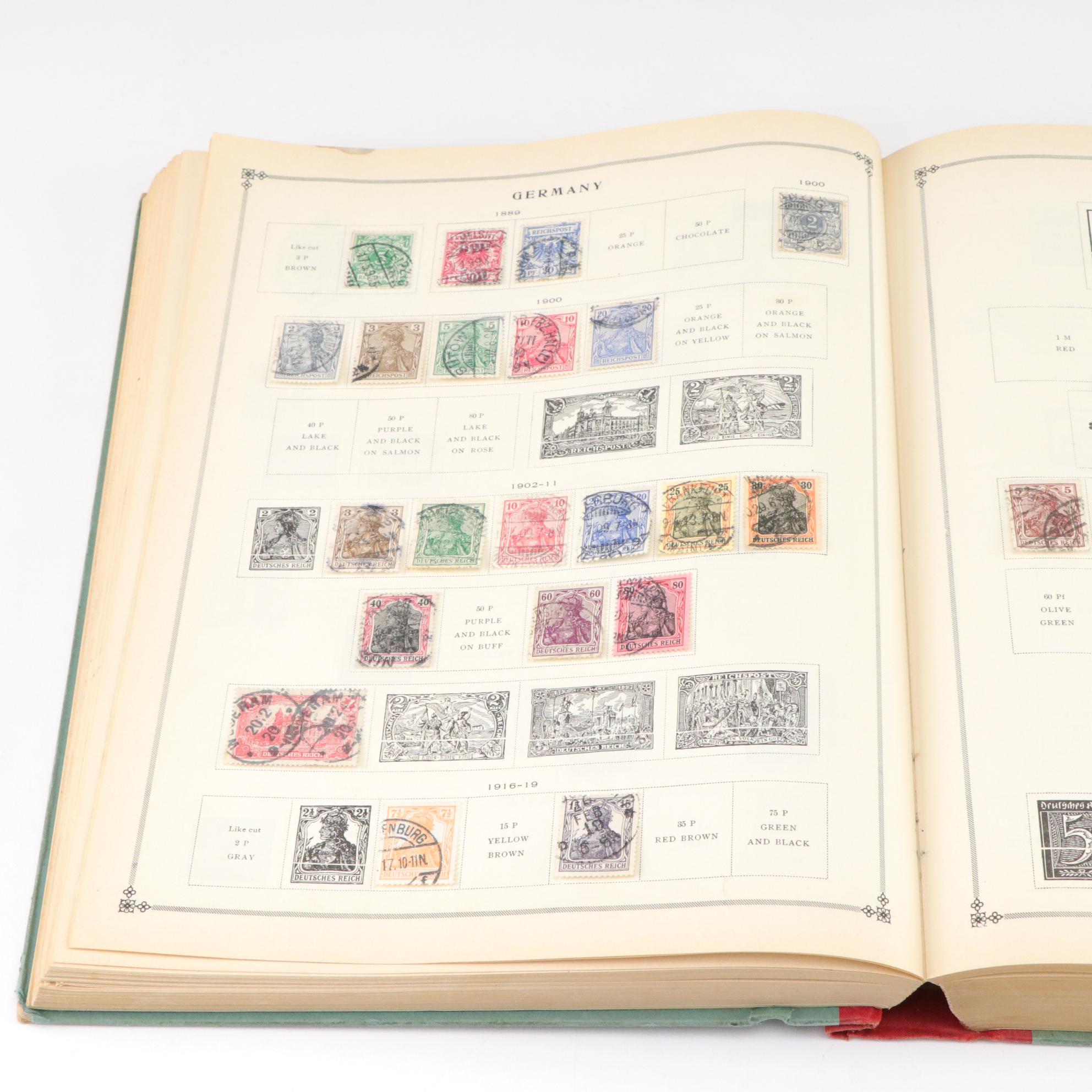 Scott's 1938 "International Postage Stamp Album - Junior Edition" with Stamps