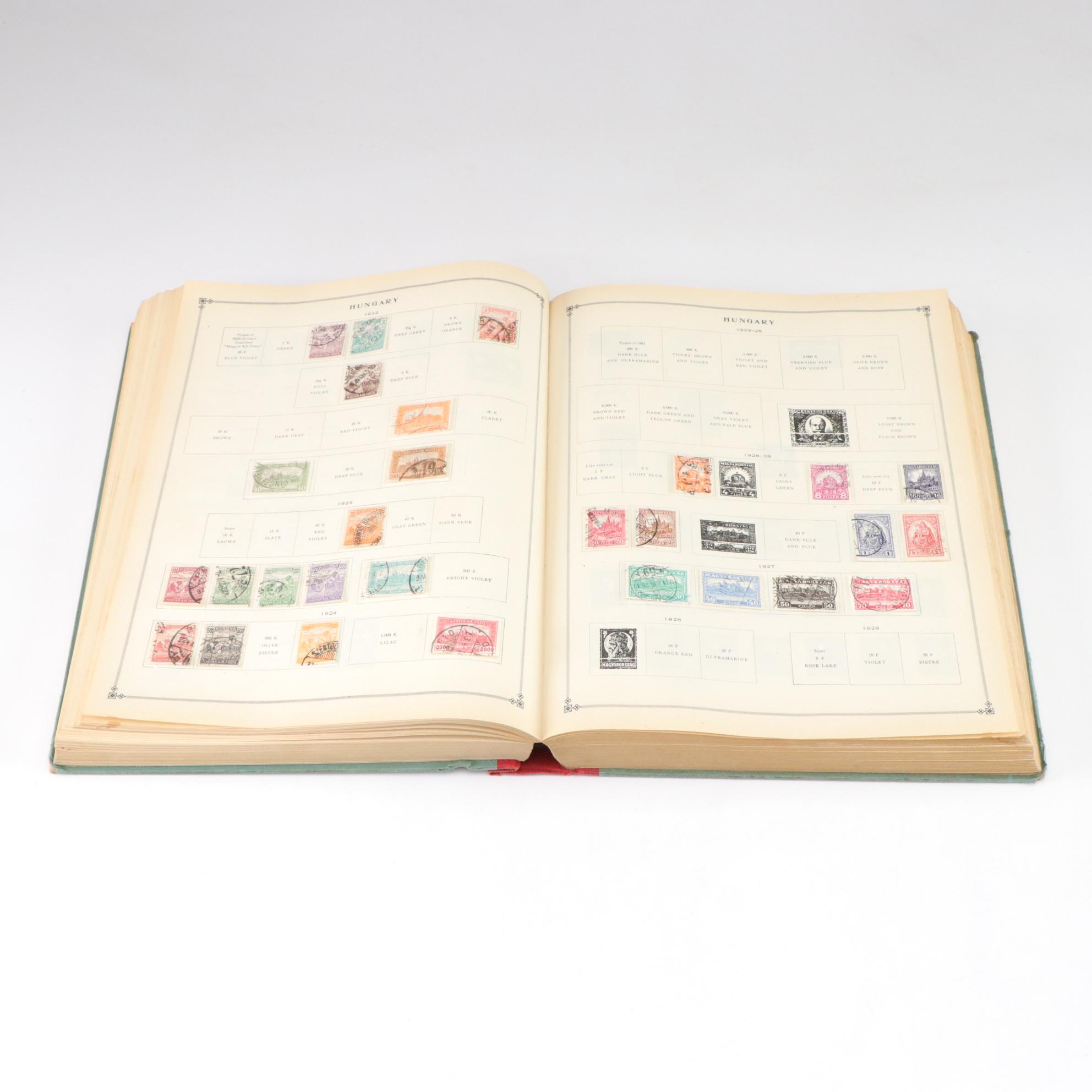 Scott's 1938 "International Postage Stamp Album - Junior Edition" with Stamps