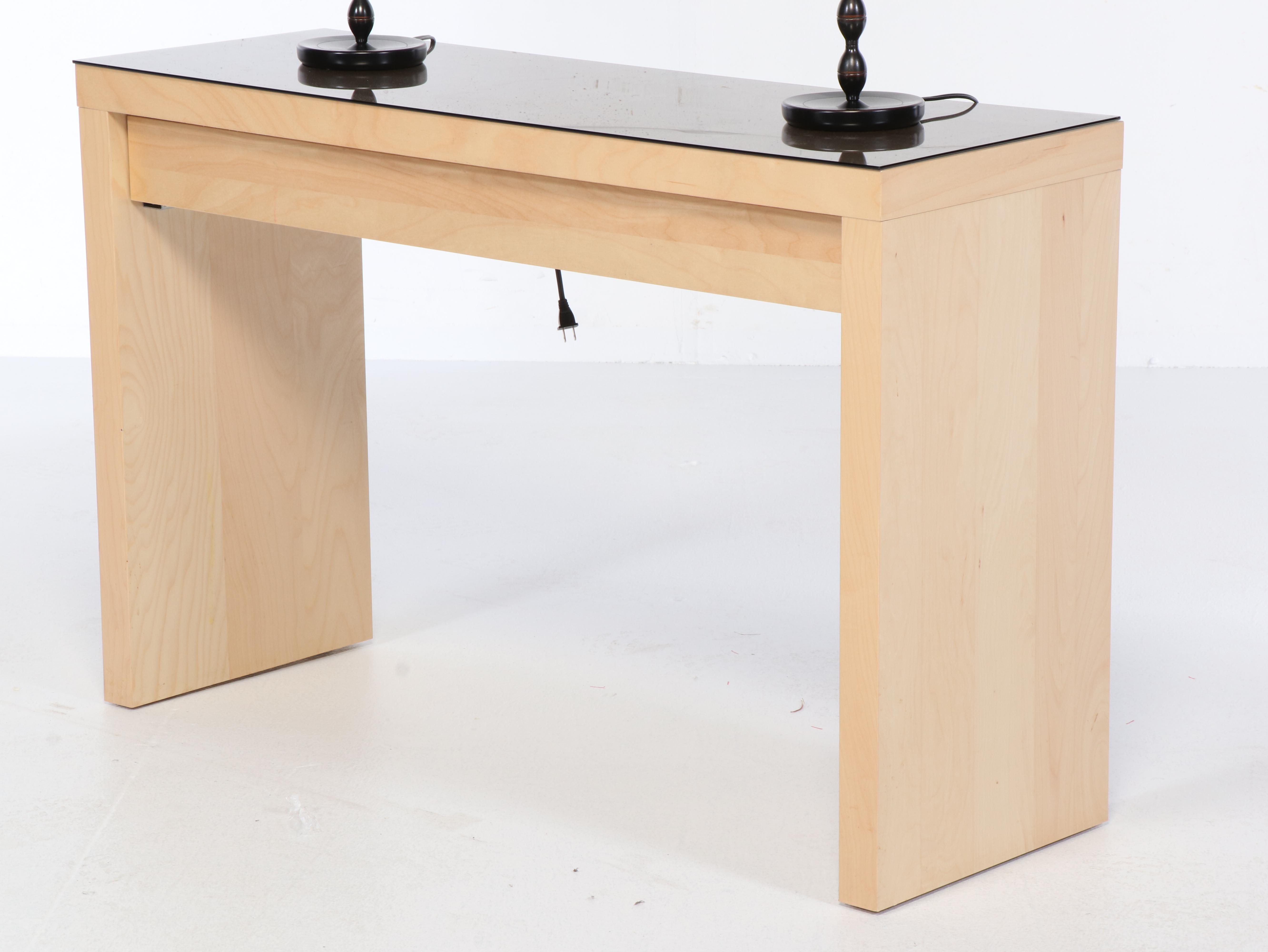 IKEA Sultan Laxeby Slatted Bed Base with Console Table and Other Furniture