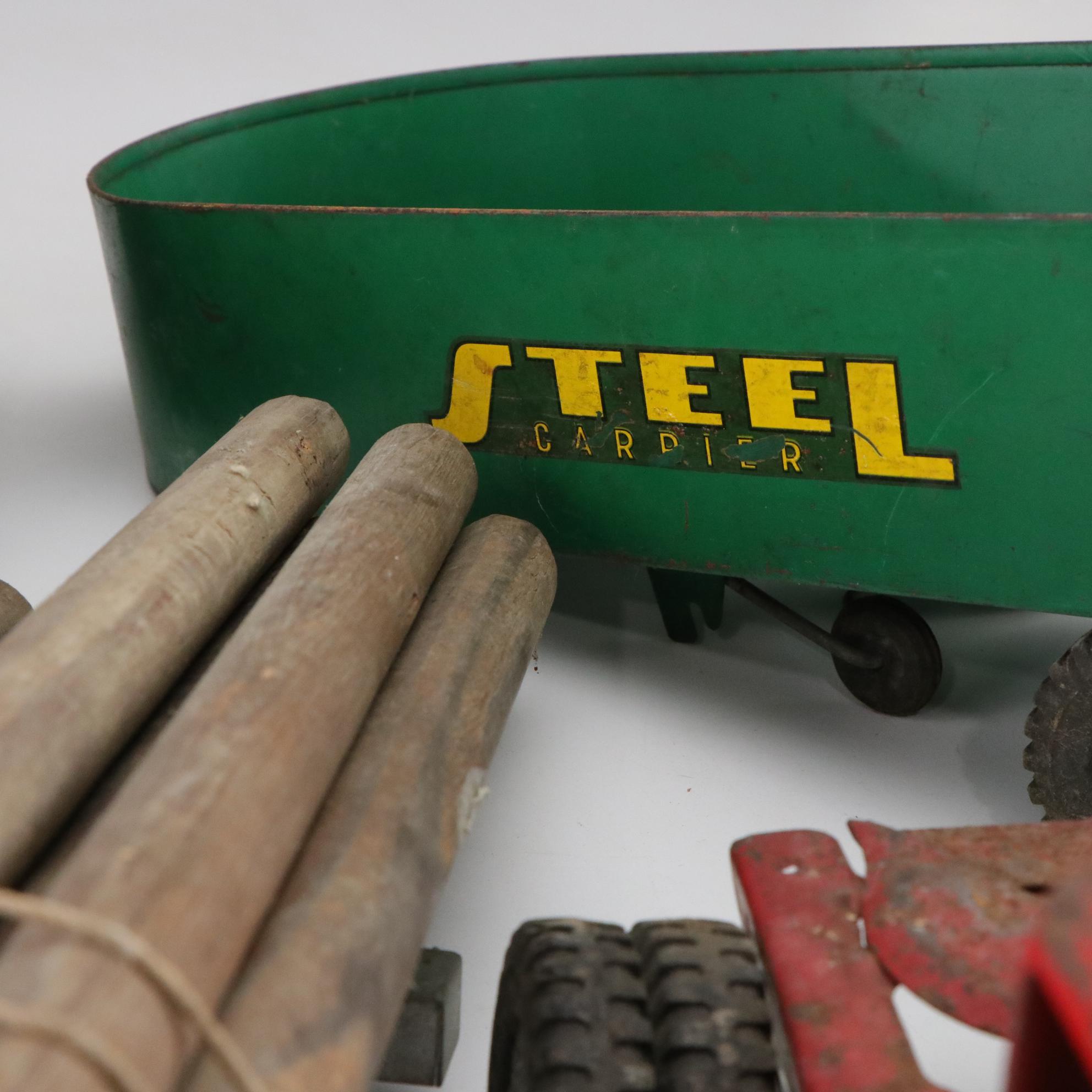 Tonka Toys Grain Hauler, Log Truck & Steel Carrier Toys