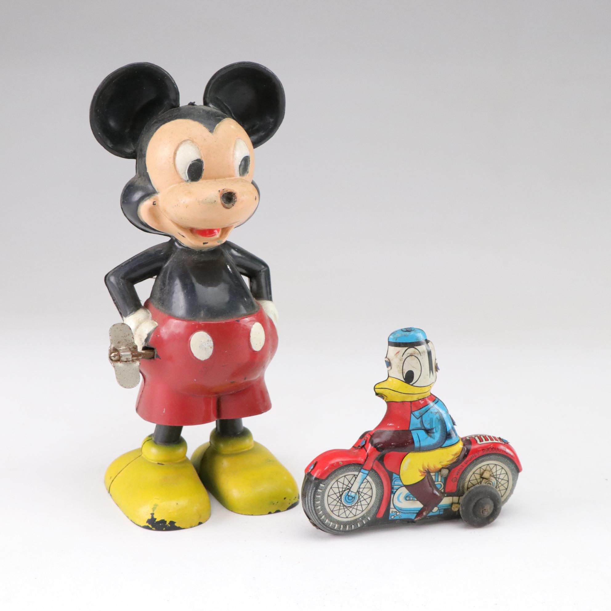 Woolikin Donald Duck Plush Toy with Plastic Mickey Mouse and Metal Donald Duck