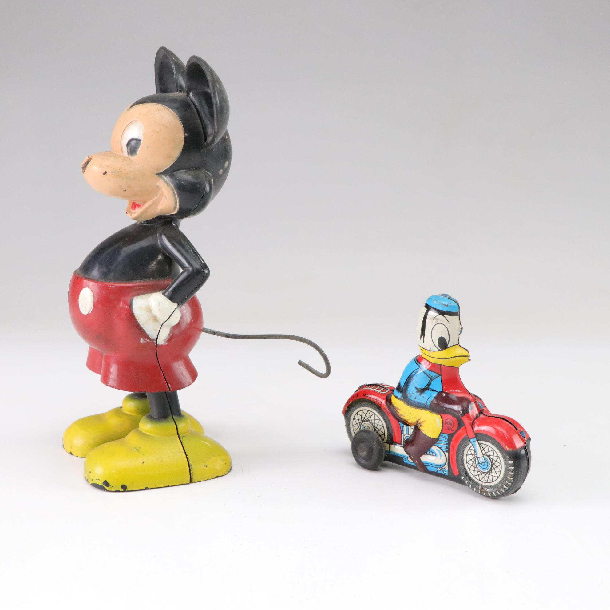 Woolikin Donald Duck Plush Toy with Plastic Mickey Mouse and Metal Donald Duck