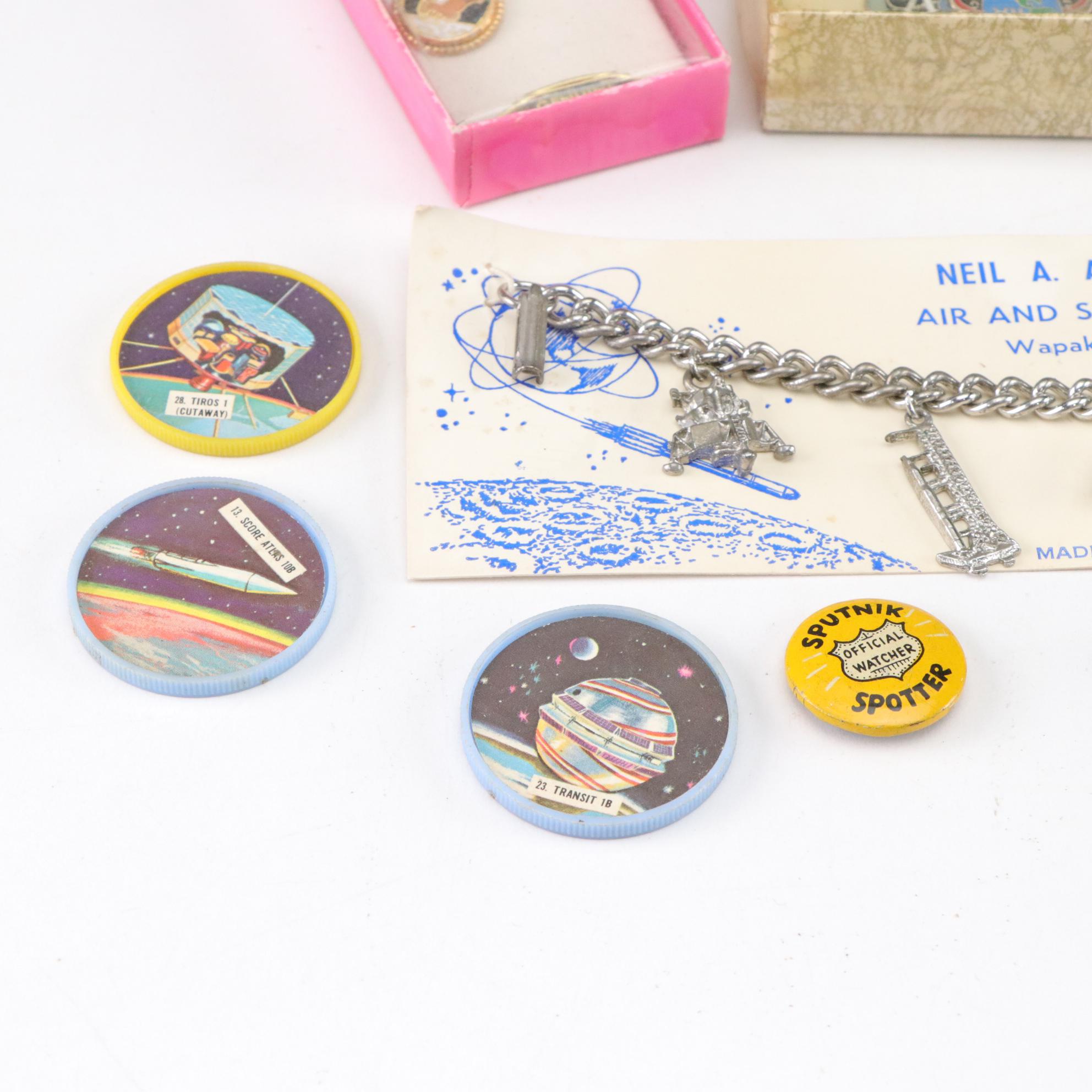 Apollo and Armstrong Charm Bracelets, Pencil Sharpeners, Space Toys, and More