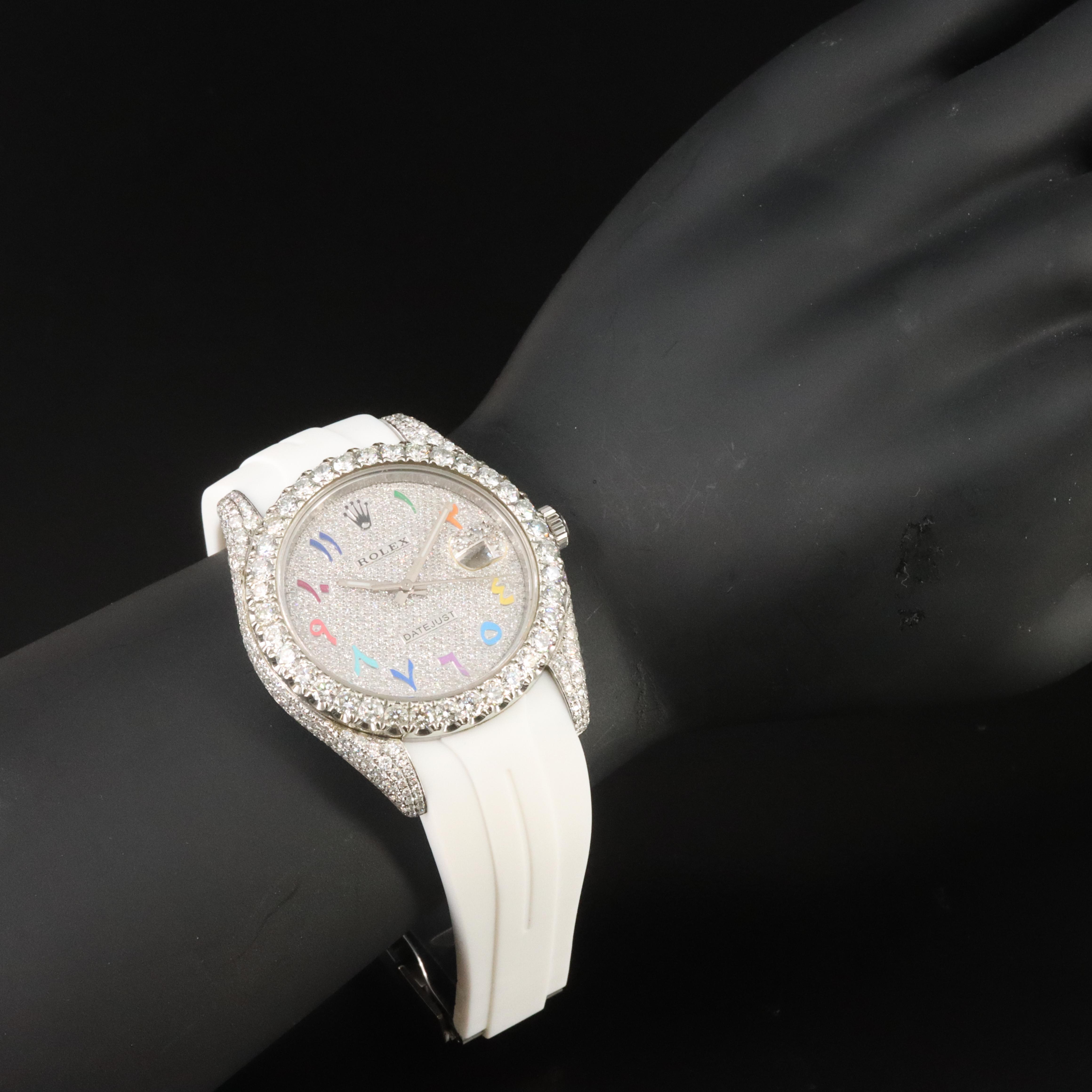 Rolex Datejust II ref.116334 Custom 9.50CTW Diamond Bezel & Dial Automatic Watch