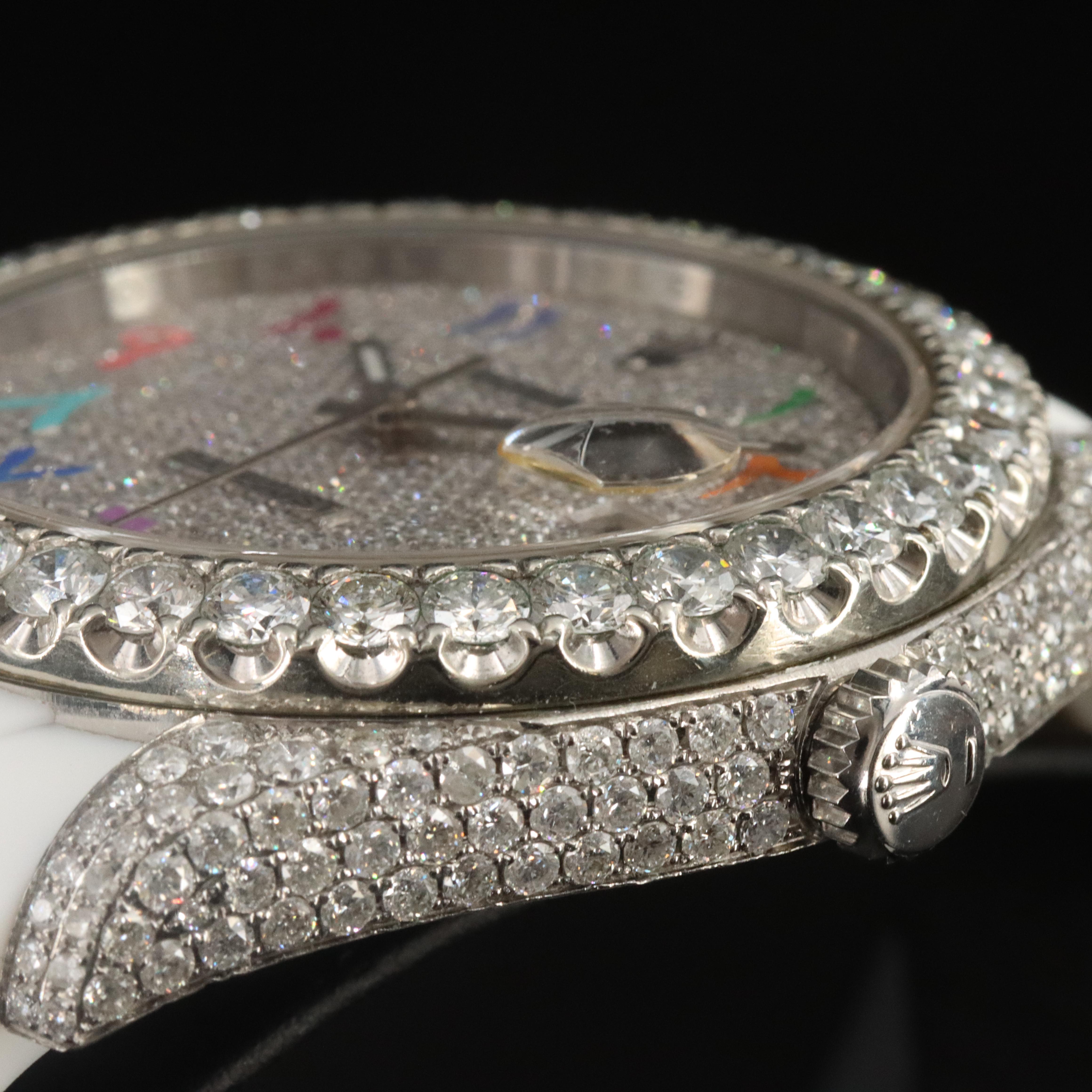 Rolex Datejust II ref.116334 Custom 9.50CTW Diamond Bezel & Dial Automatic Watch