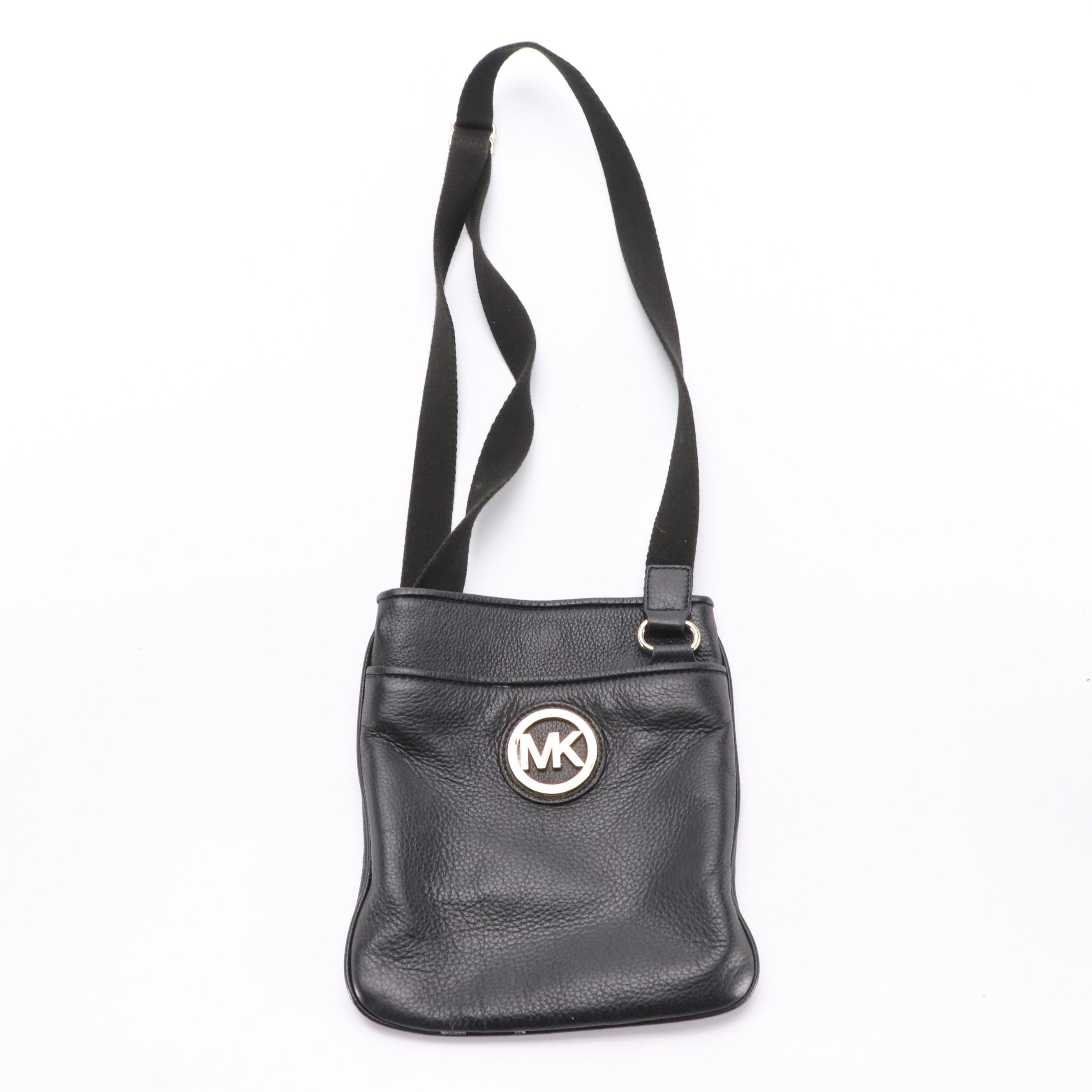 Michael Kors MK Jet Set Tote and Fulton Crossbody in Black Leather