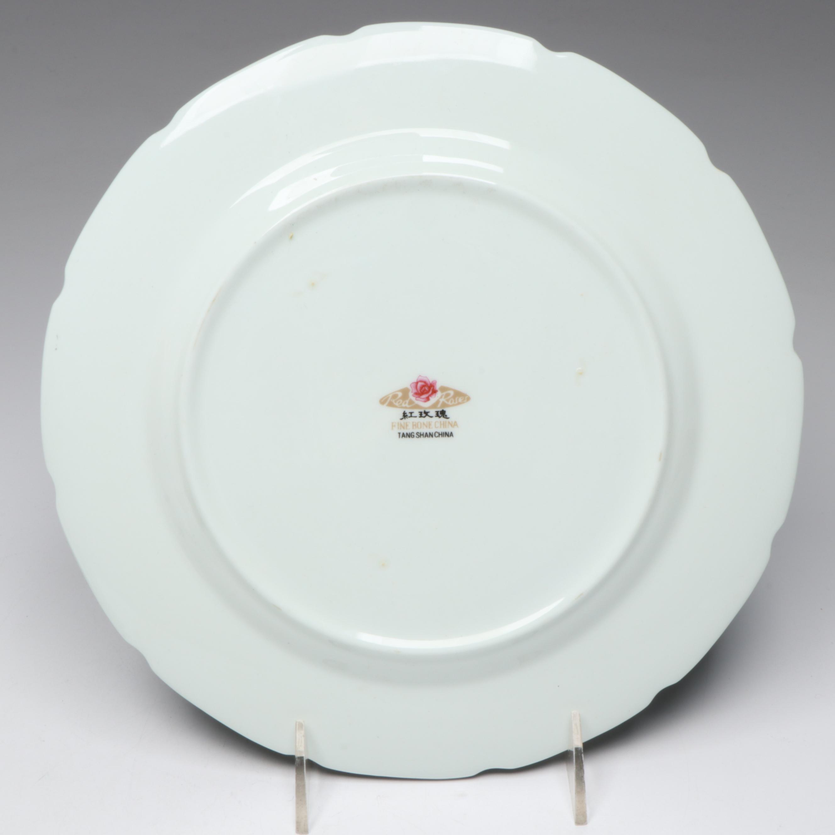 Red Roses Bone China Horse Plate with Hakata Mimasu and Other Figurine