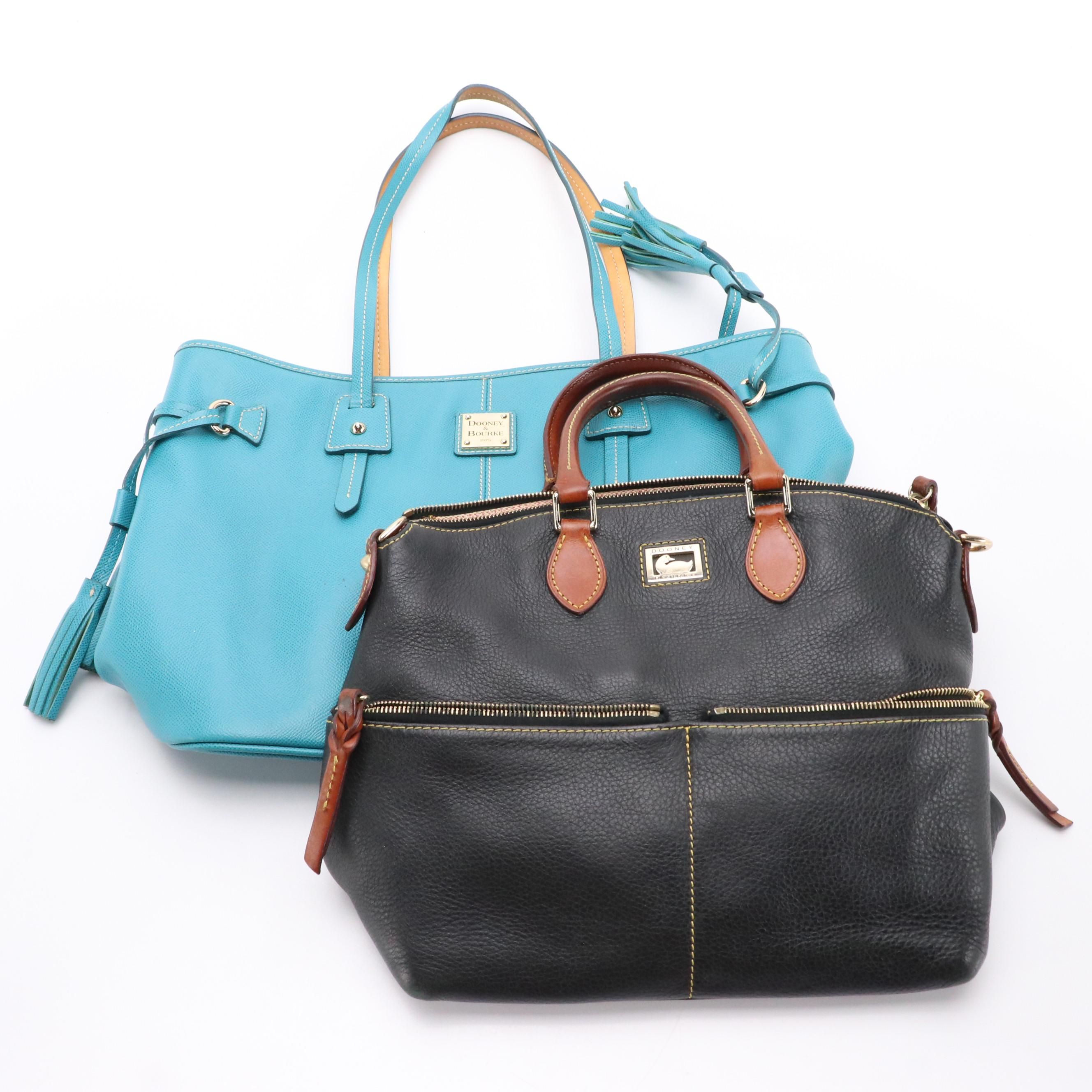 Dooney & Bourke Dillen Double Pocket Satchel and Shoulder Bag in Leather