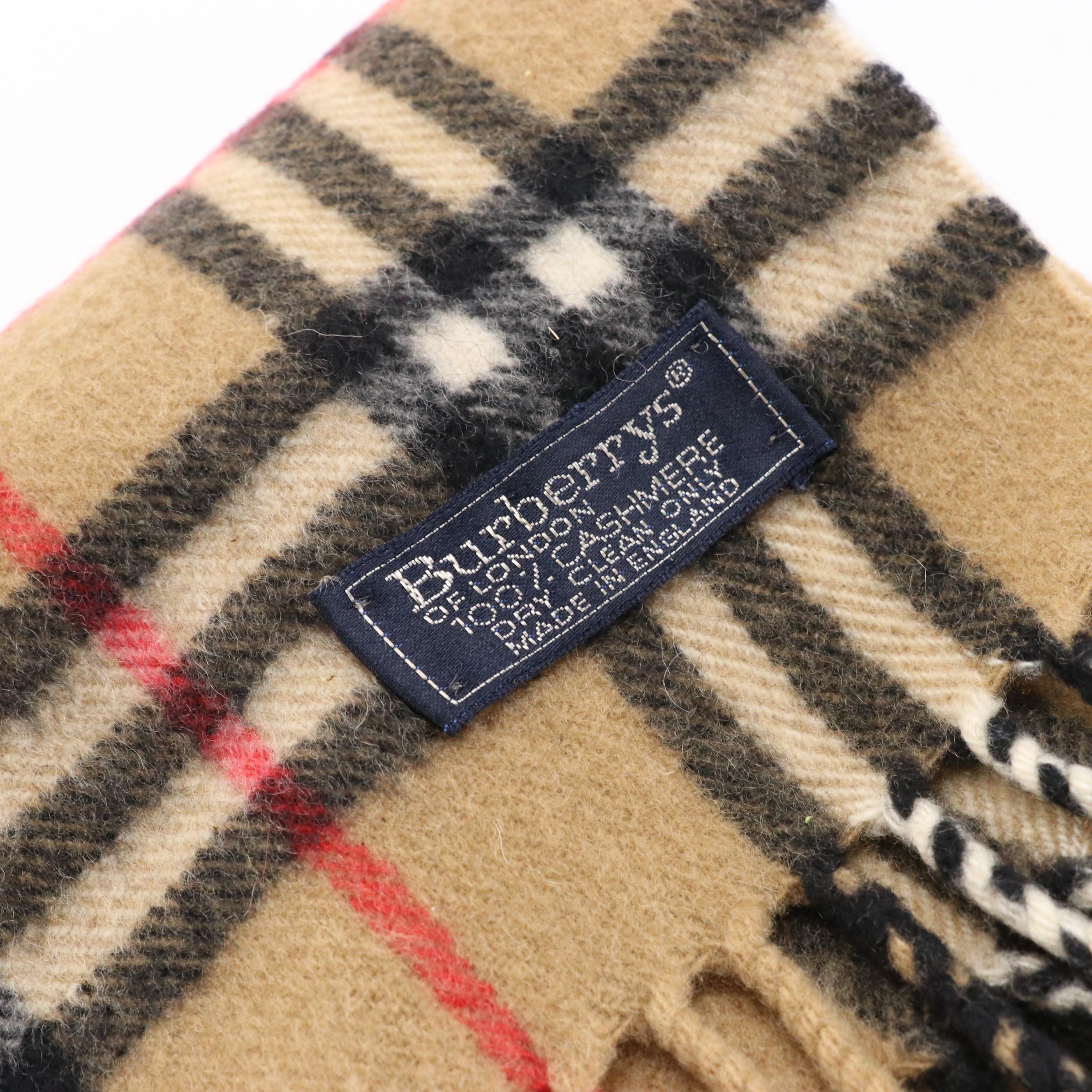 Burberrys House Check Cashmere Fringe Scarf