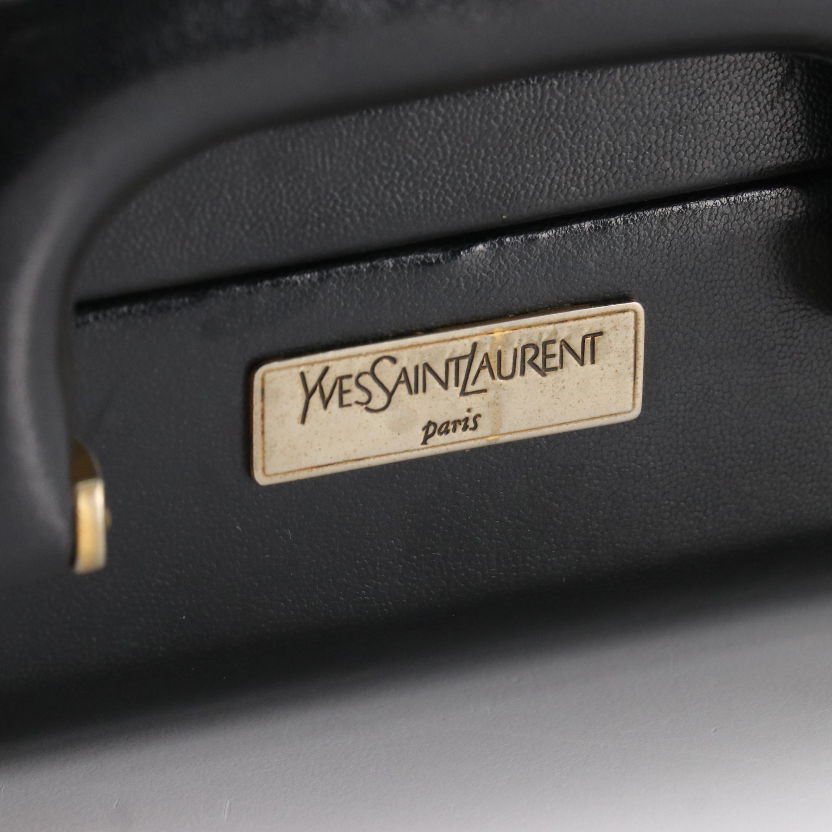 Yves Saint Laurent Leather Hardside Locking Briefcase, circa 1980
