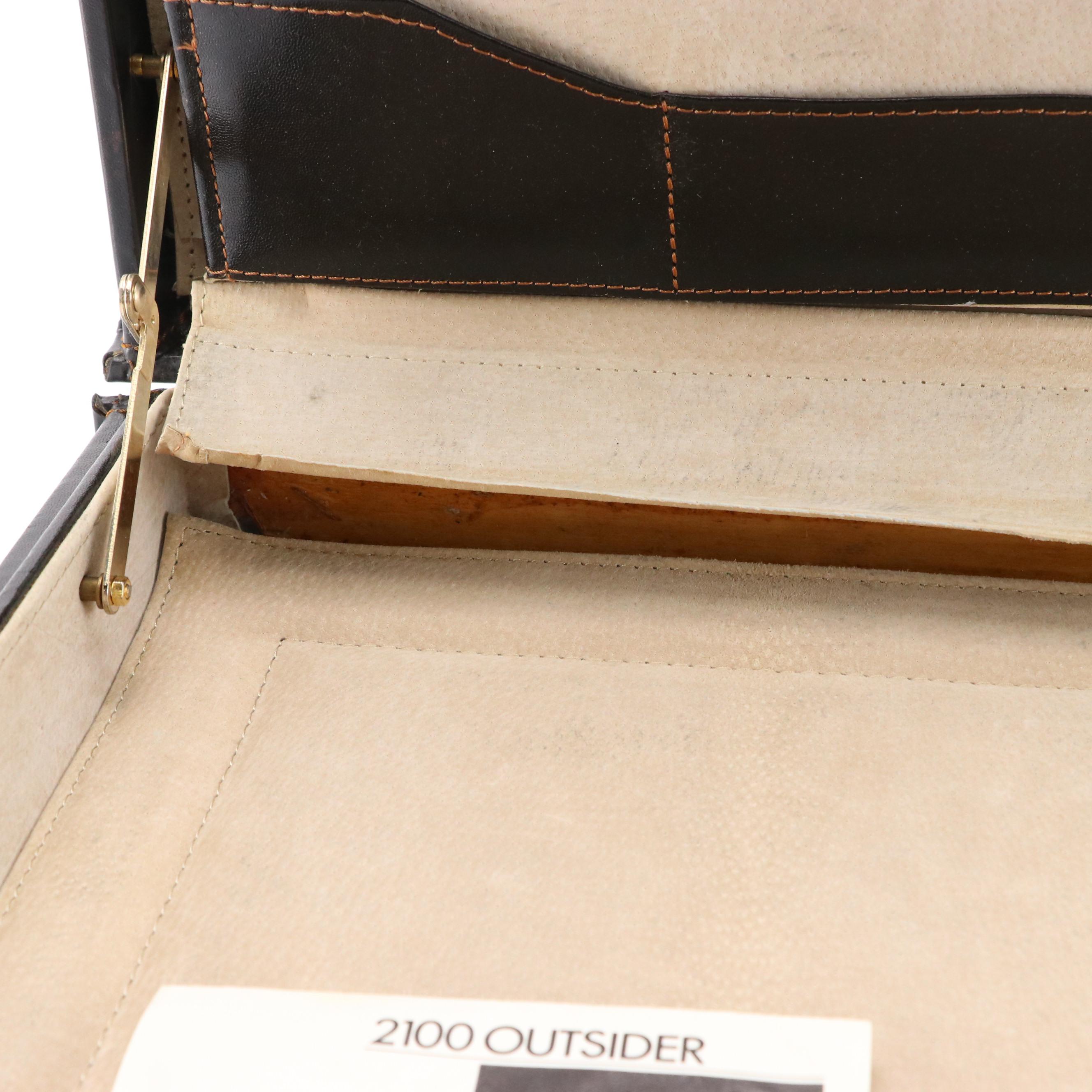 Yves Saint Laurent Leather Hardside Locking Briefcase, circa 1980