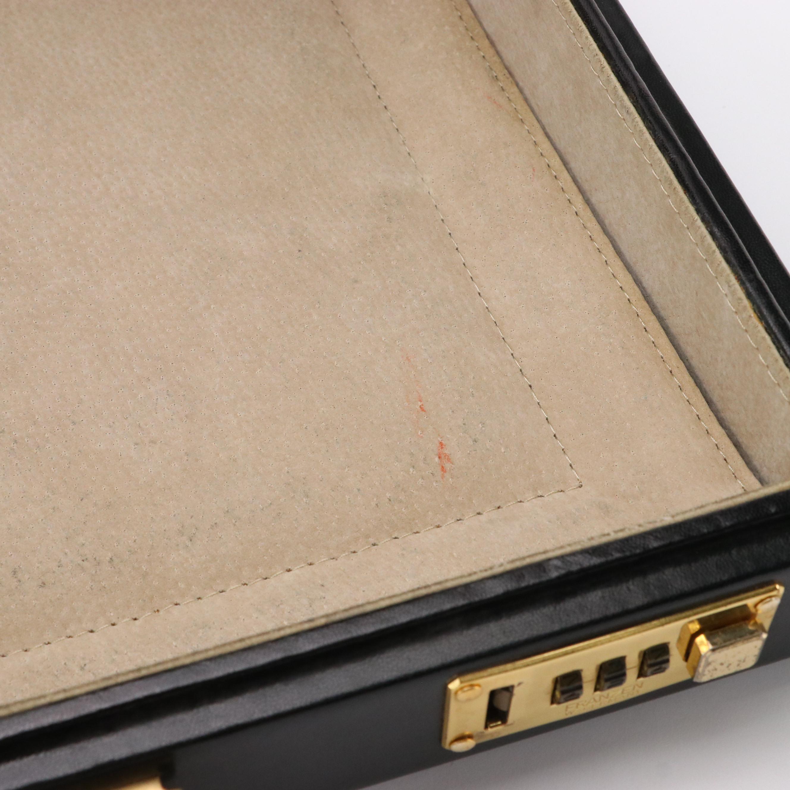 Yves Saint Laurent Leather Hardside Locking Briefcase, circa 1980