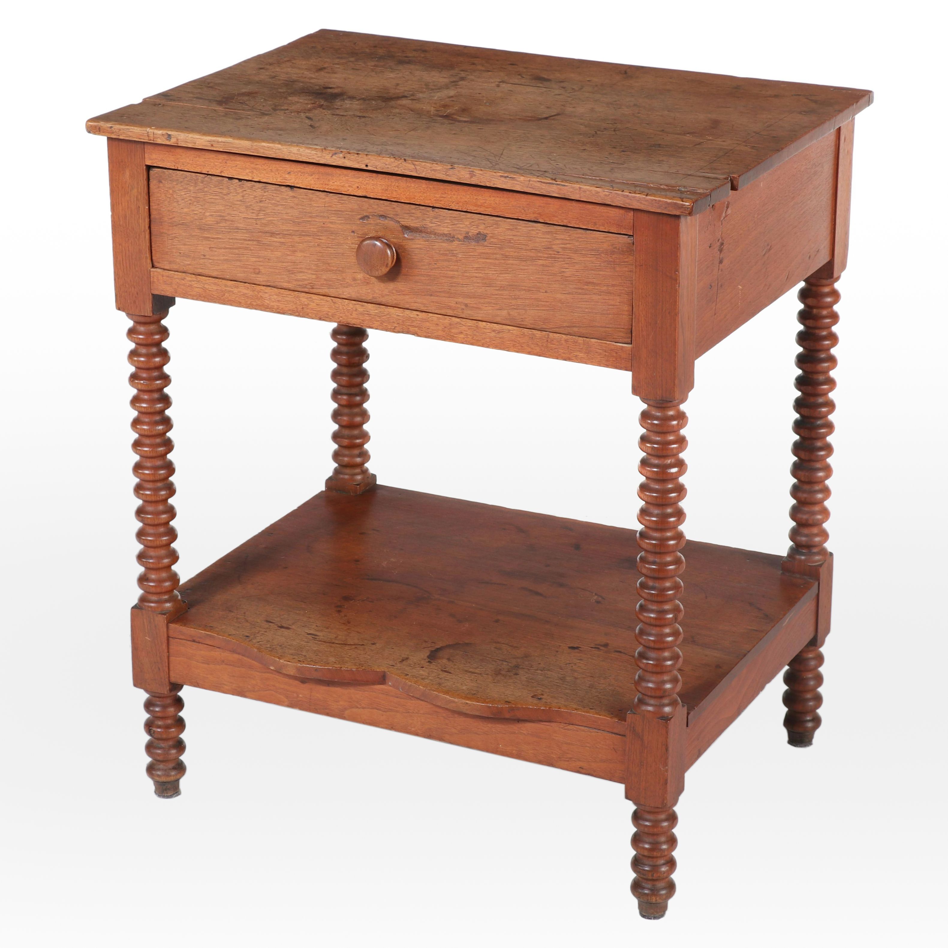 American Empire Spool-Turned Walnut Washstand, Mid-19th Century