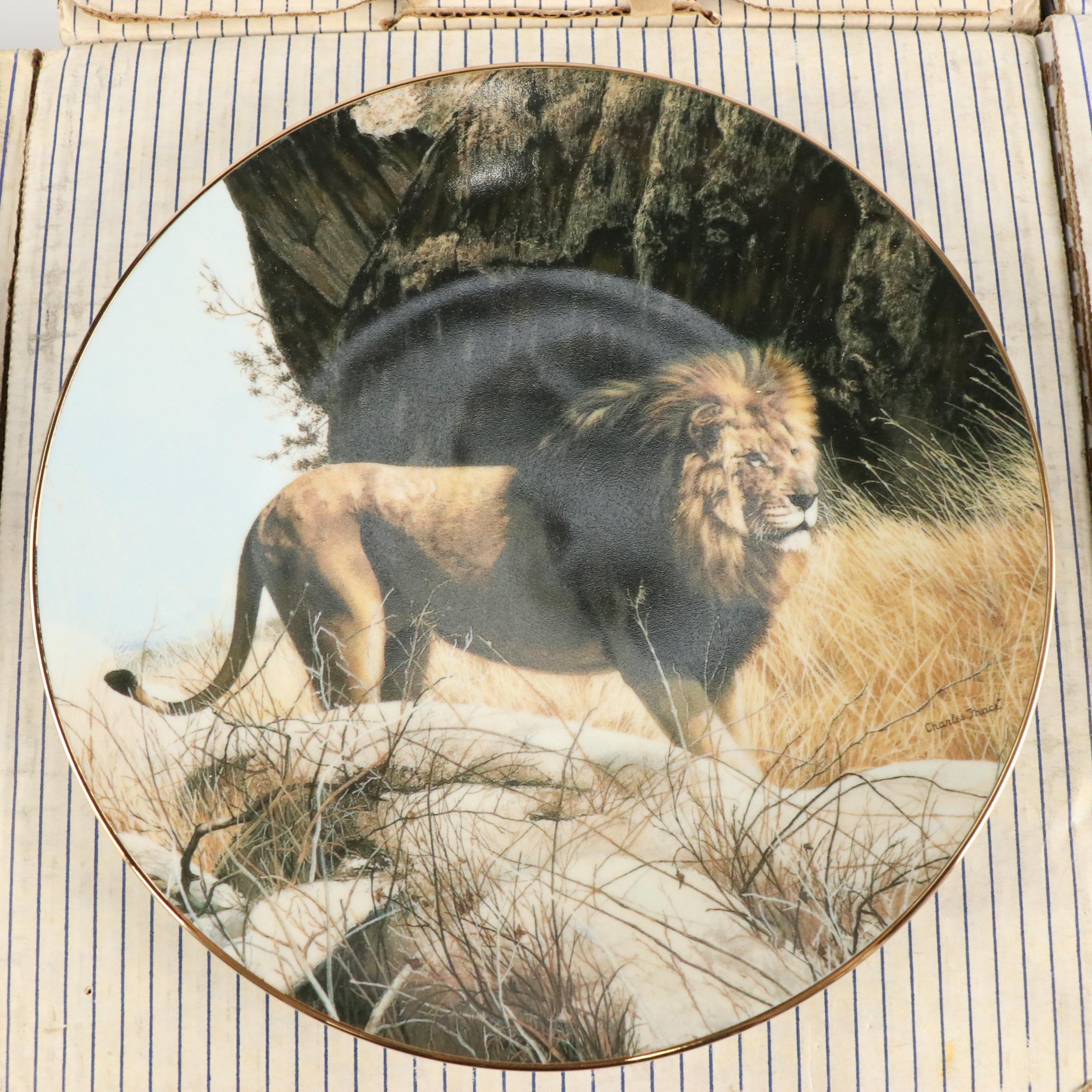 Charles Fracé The World's Most Magnificent Cats Collectible Plates, 1990s
