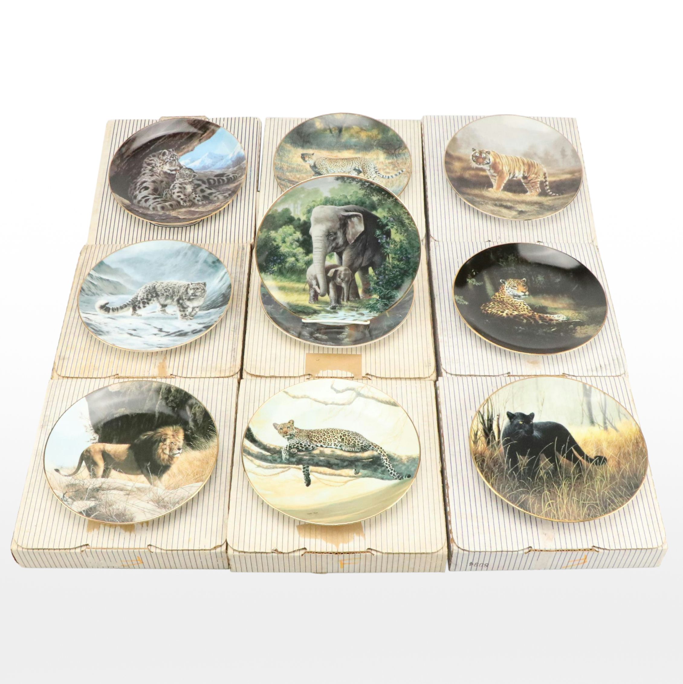 Charles Fracé The World's Most Magnificent Cats Collectible Plates, 1990s