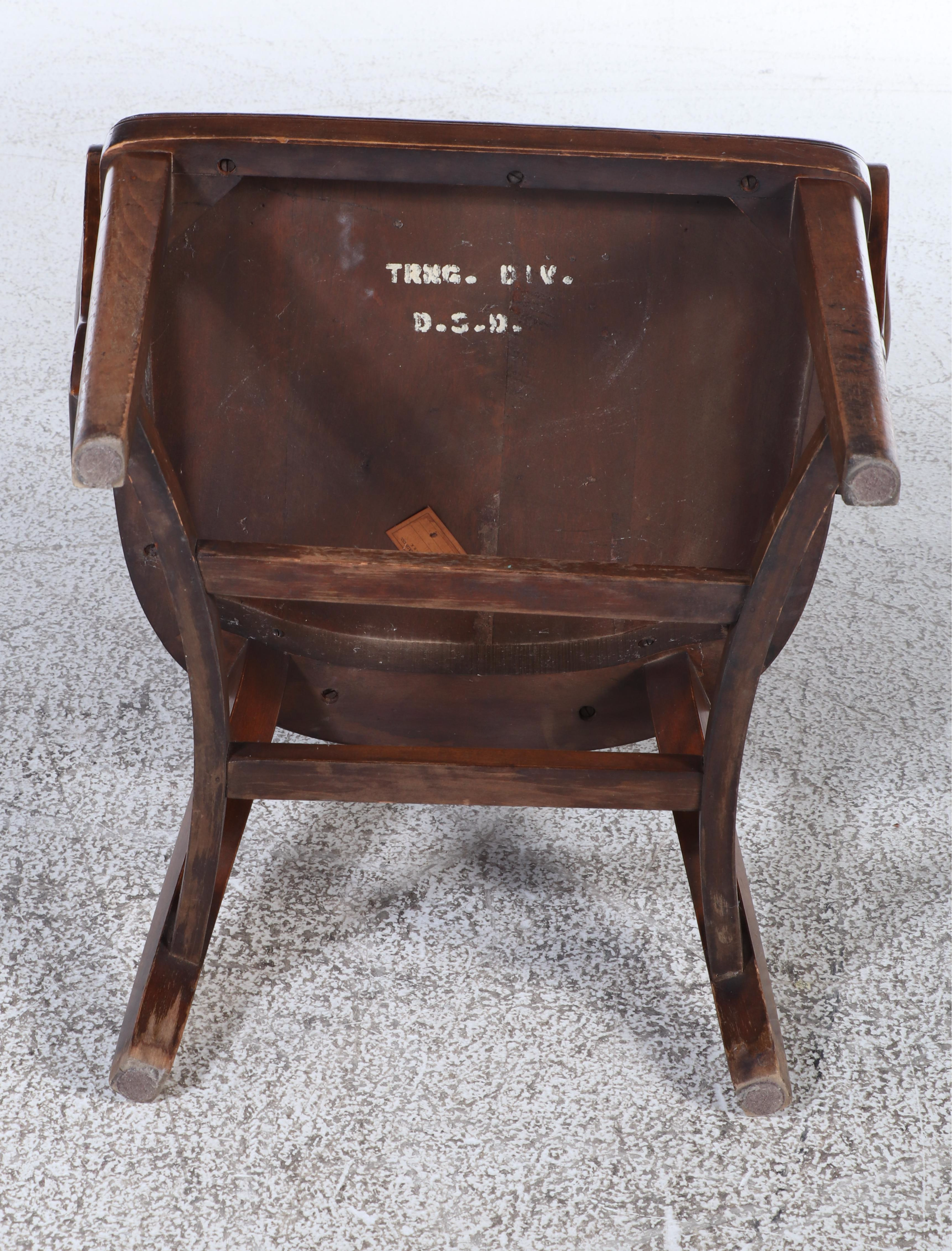 Arts and Crafts Quartersawn Oak Library Table w/ Taylor Chair Co. Maple Armchair