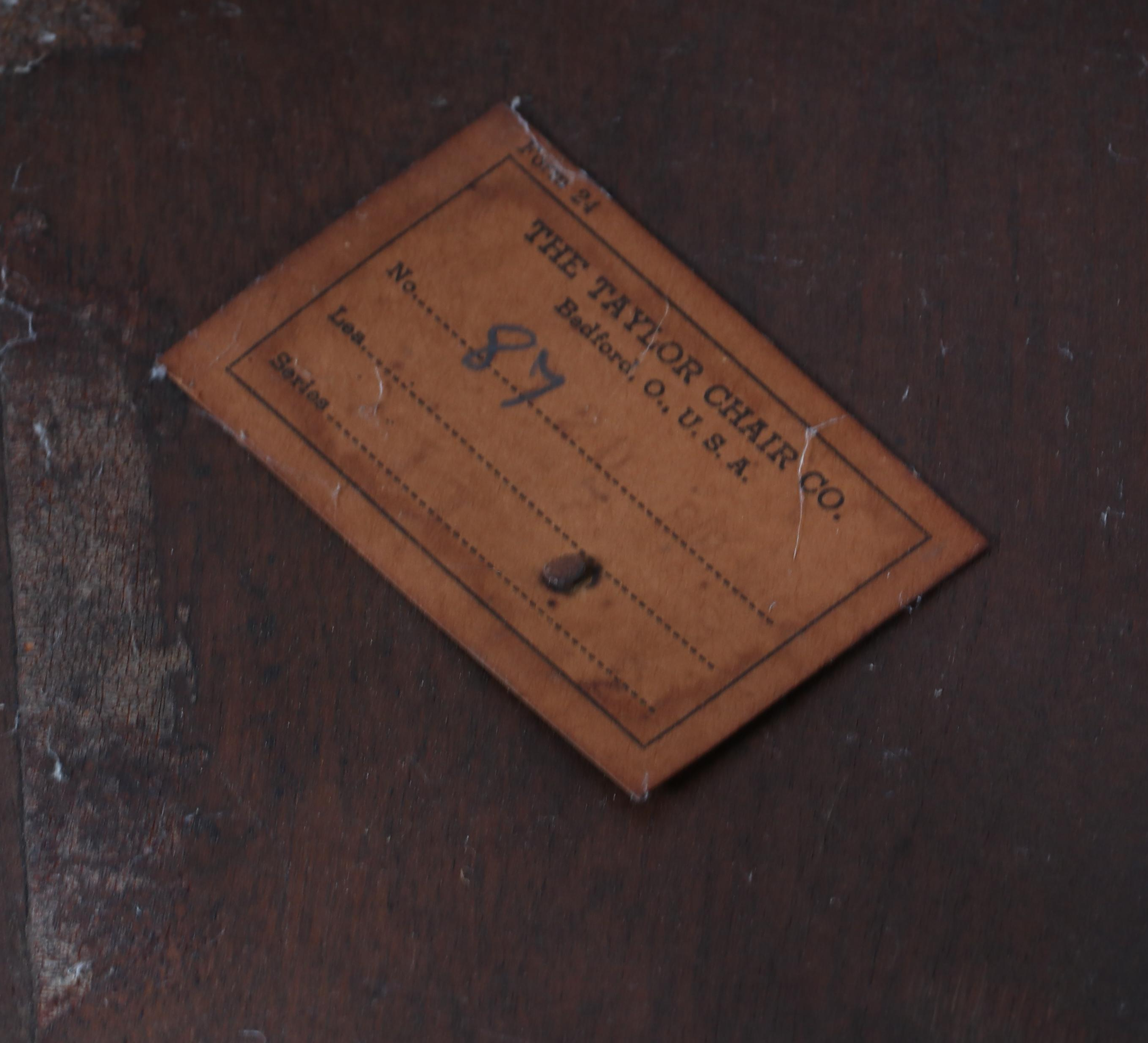 Arts and Crafts Quartersawn Oak Library Table w/ Taylor Chair Co. Maple Armchair