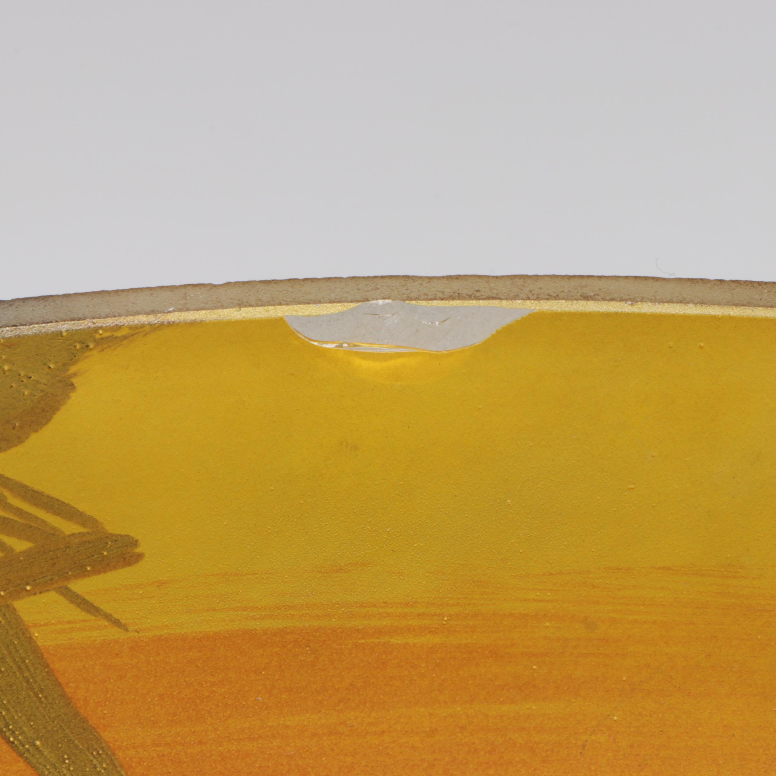 Jefferson Lamp Company Reverse Painted Glass Shade on Cast Metal Table Lamp