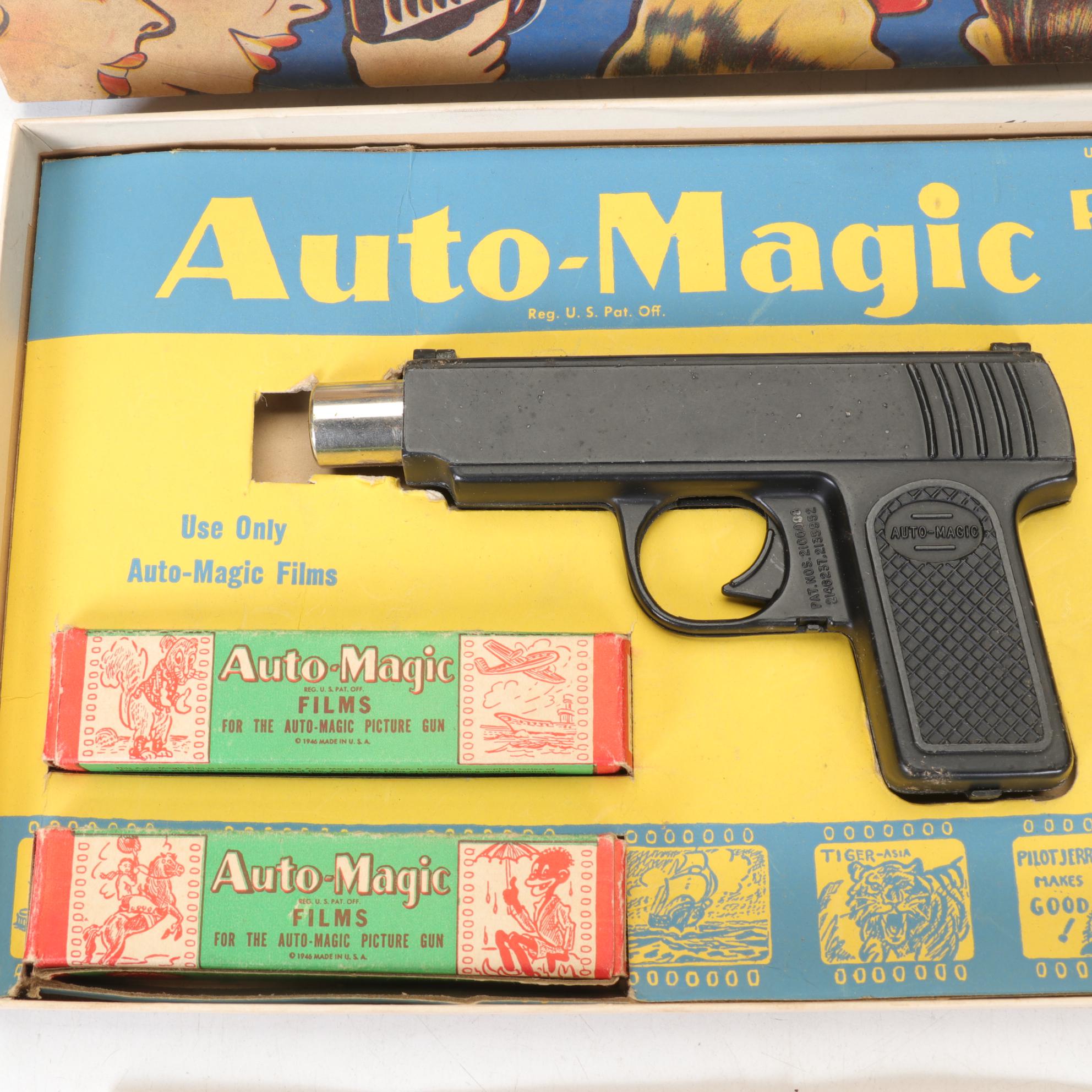 Auto-Magic Picture Gun Film Projector with More 1930s Toys & Board Games