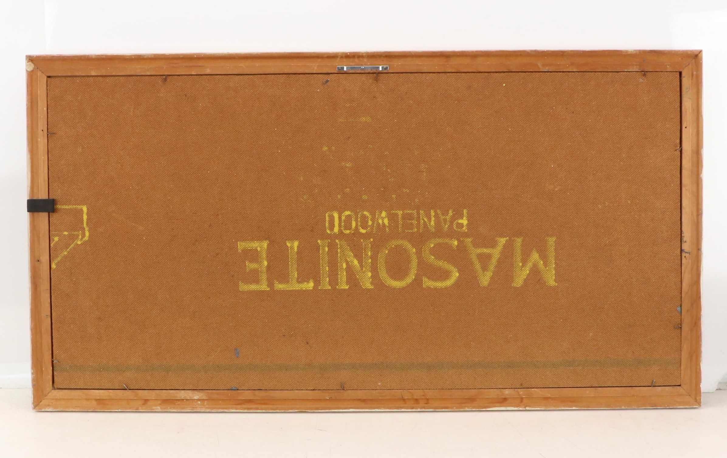 Burnette G. Pletan Idyllic Mountainous Lake Scene Oil Painting, 1955