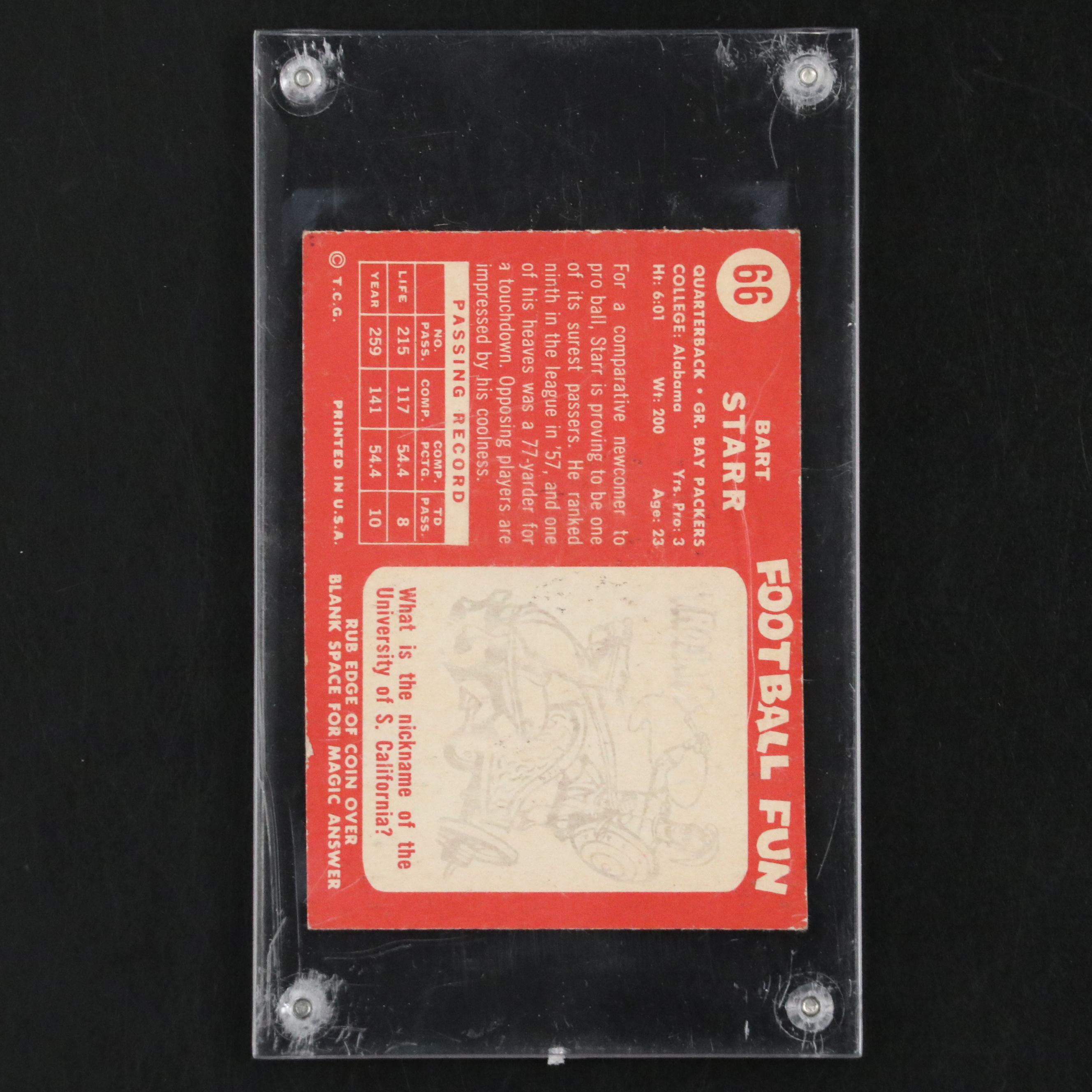 1958 Topps Bart Starr Green Bay Packers Football Card