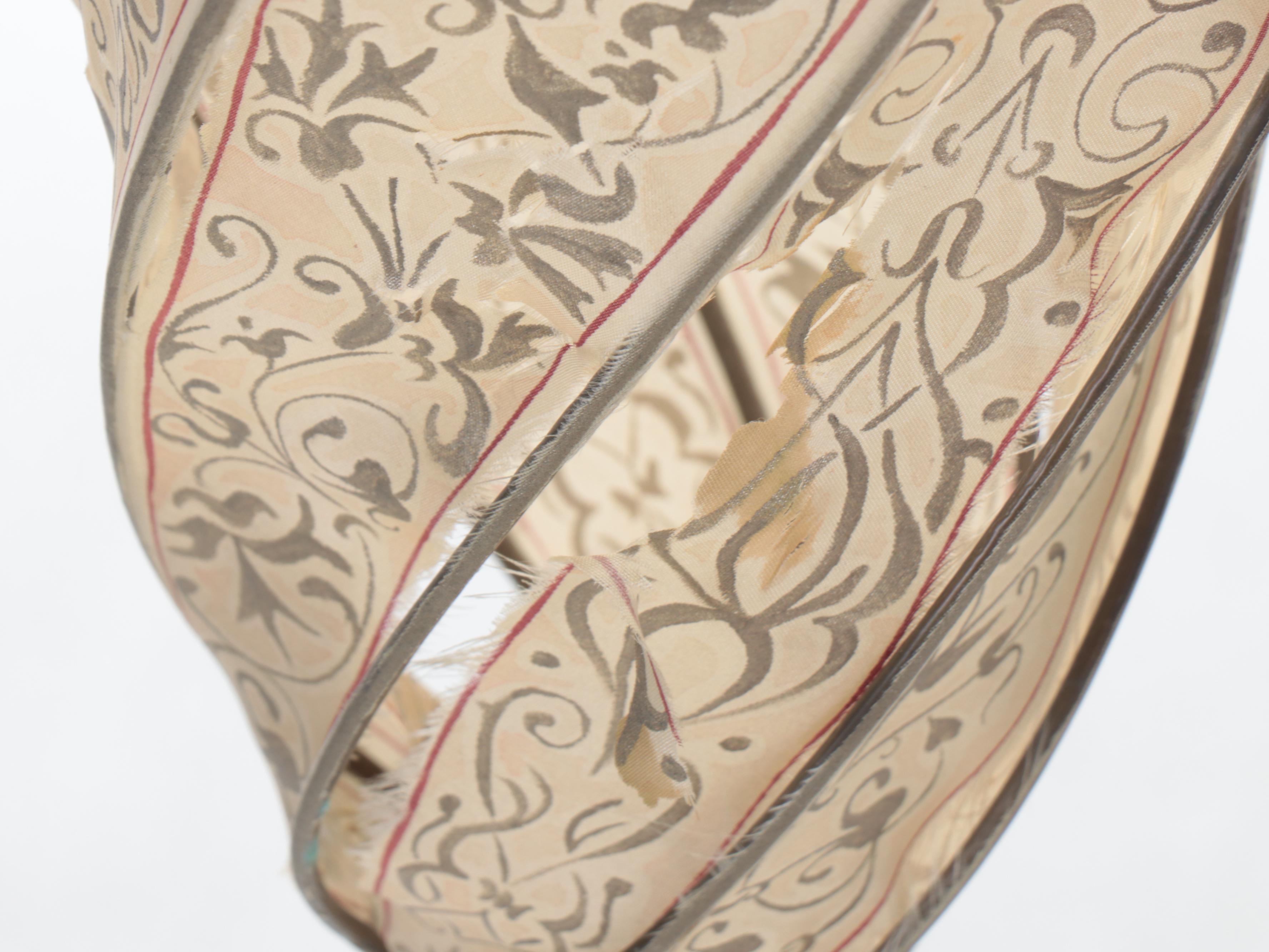 Italian Venetia Studium Silk Spiral Shade with Velvet Wrapped Floor Lamp