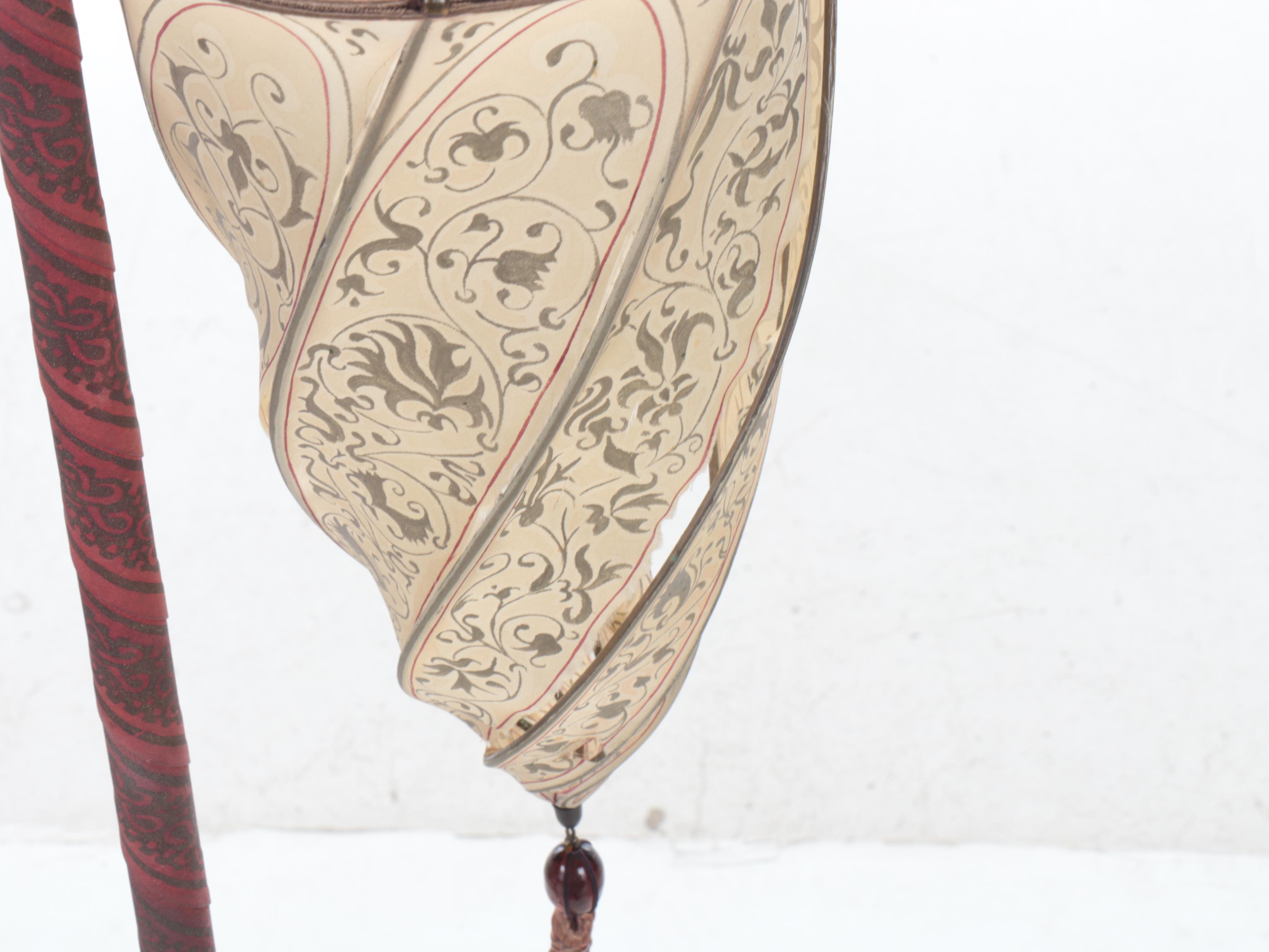 Italian Venetia Studium Silk Spiral Shade with Velvet Wrapped Floor Lamp