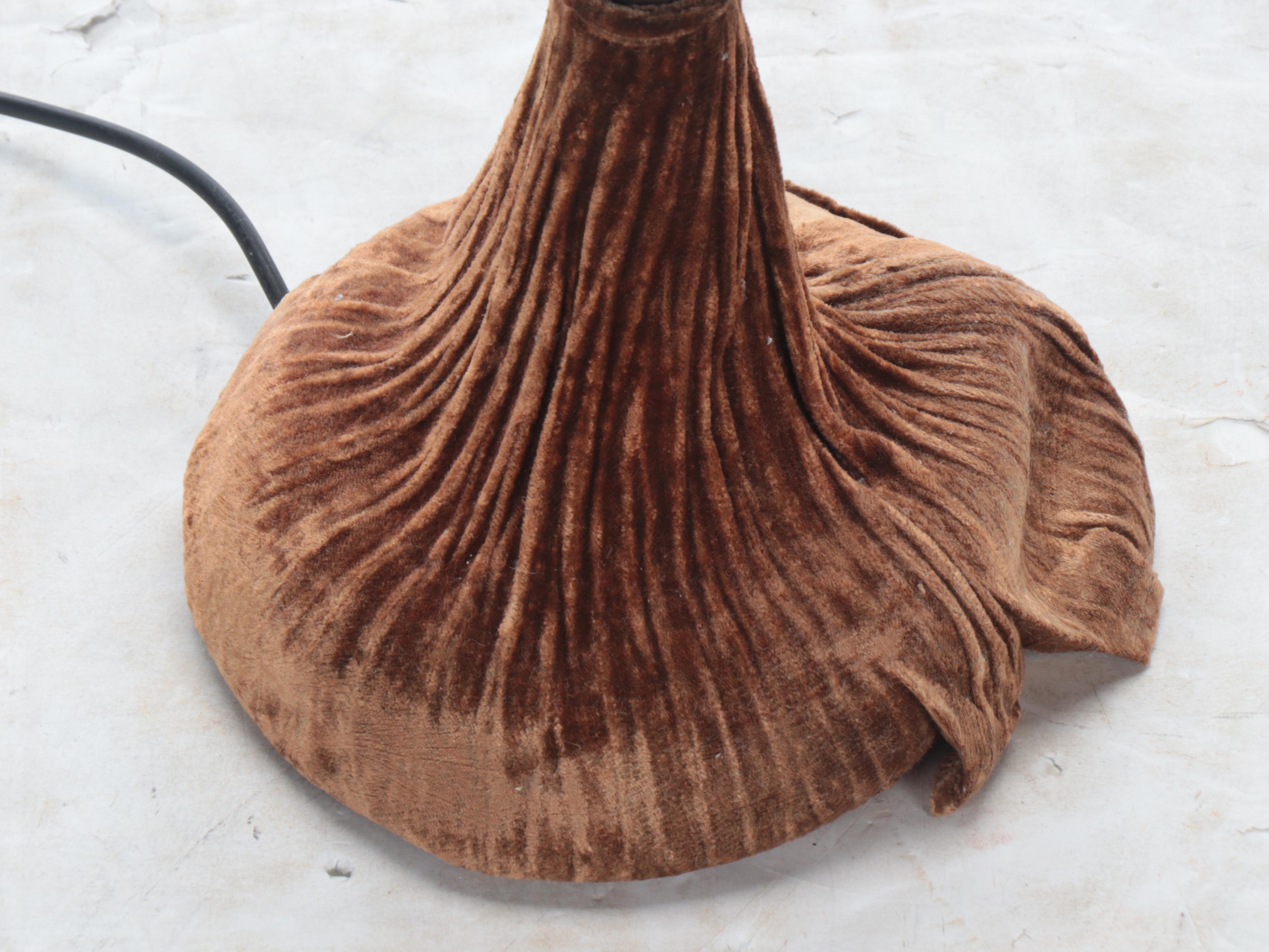 Italian Venetia Studium Silk Spiral Shade with Velvet Wrapped Floor Lamp