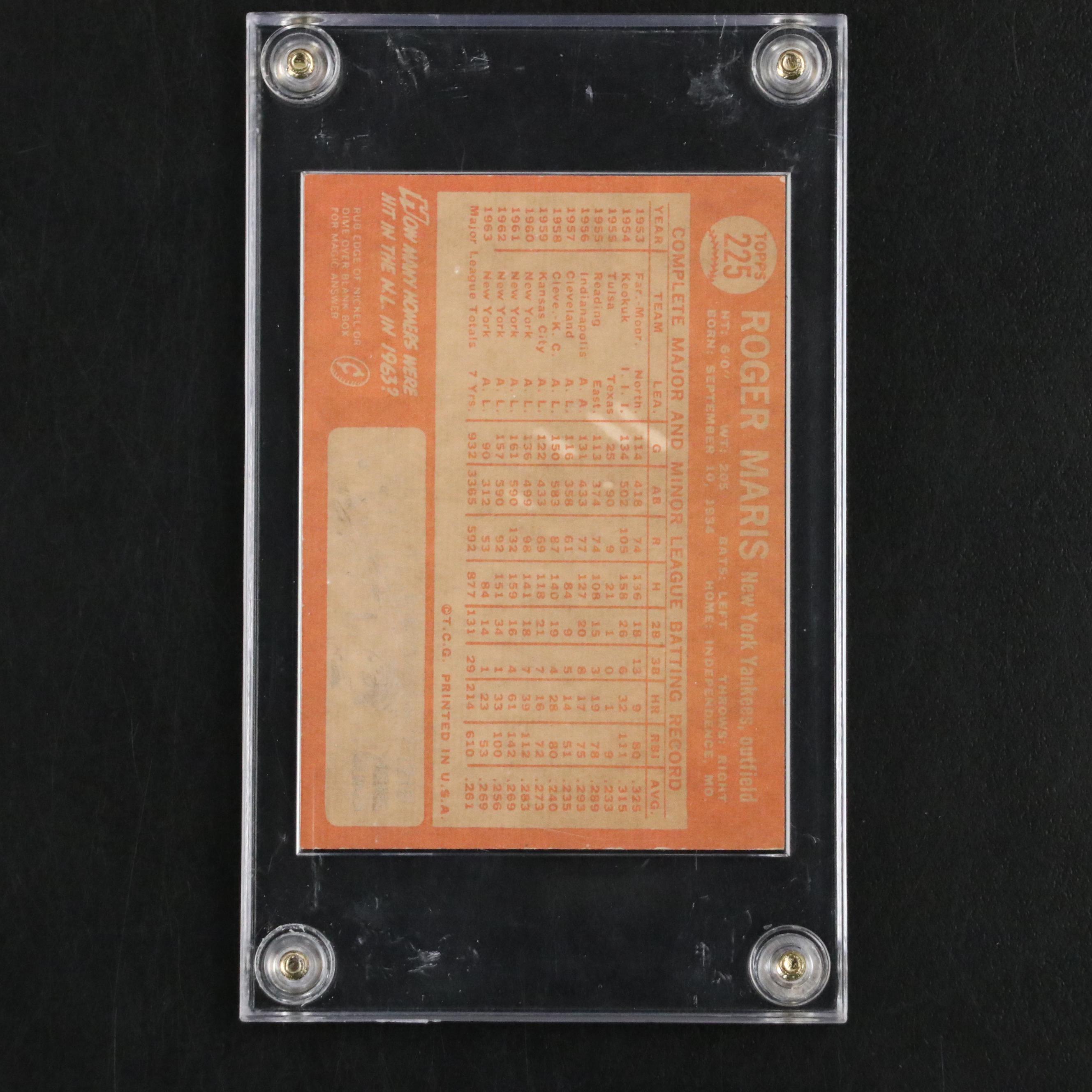 1964 Topps Roger Maris New York Yankees Baseball Card