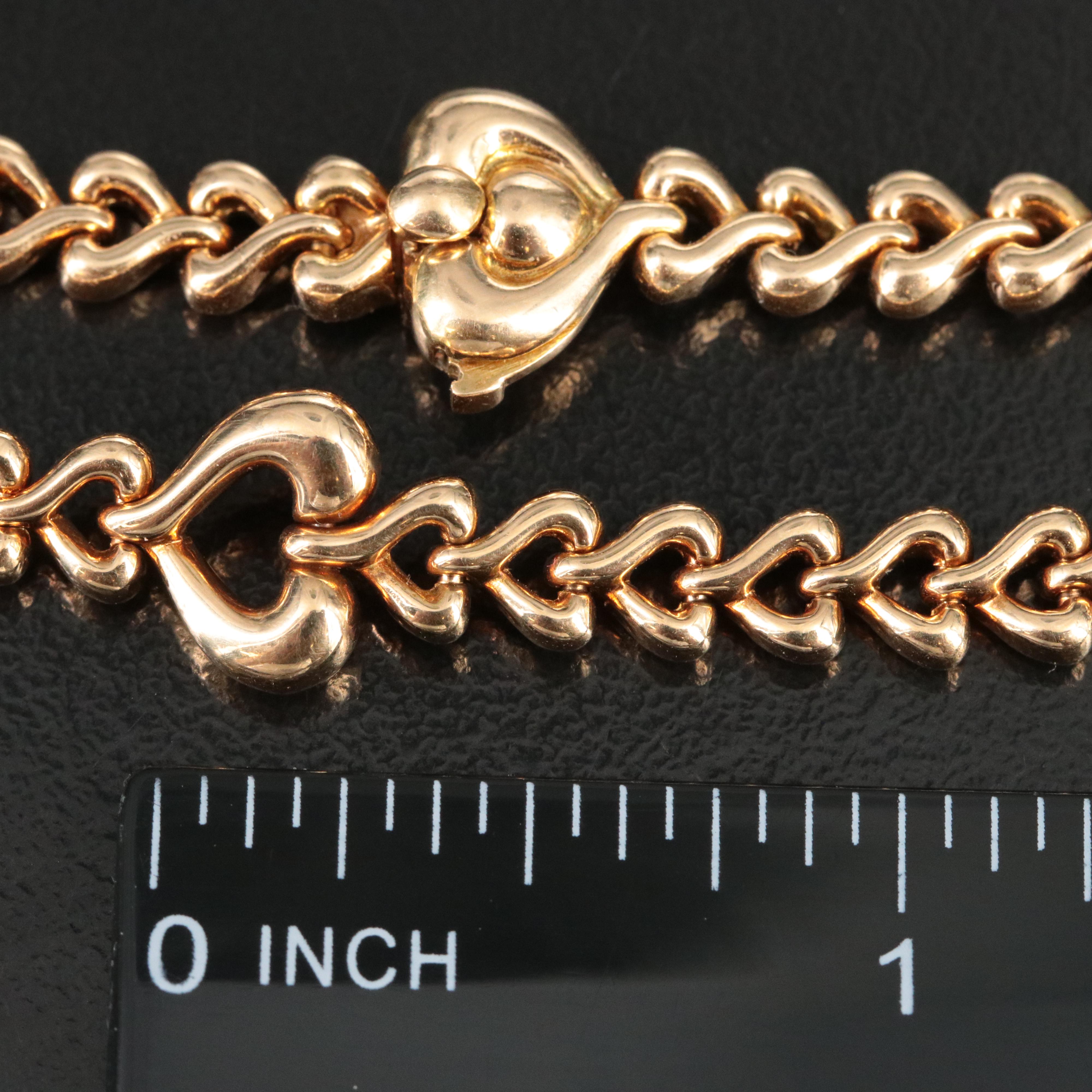 Van Cleef & Arpels 18K Open Heart Link Station Necklace