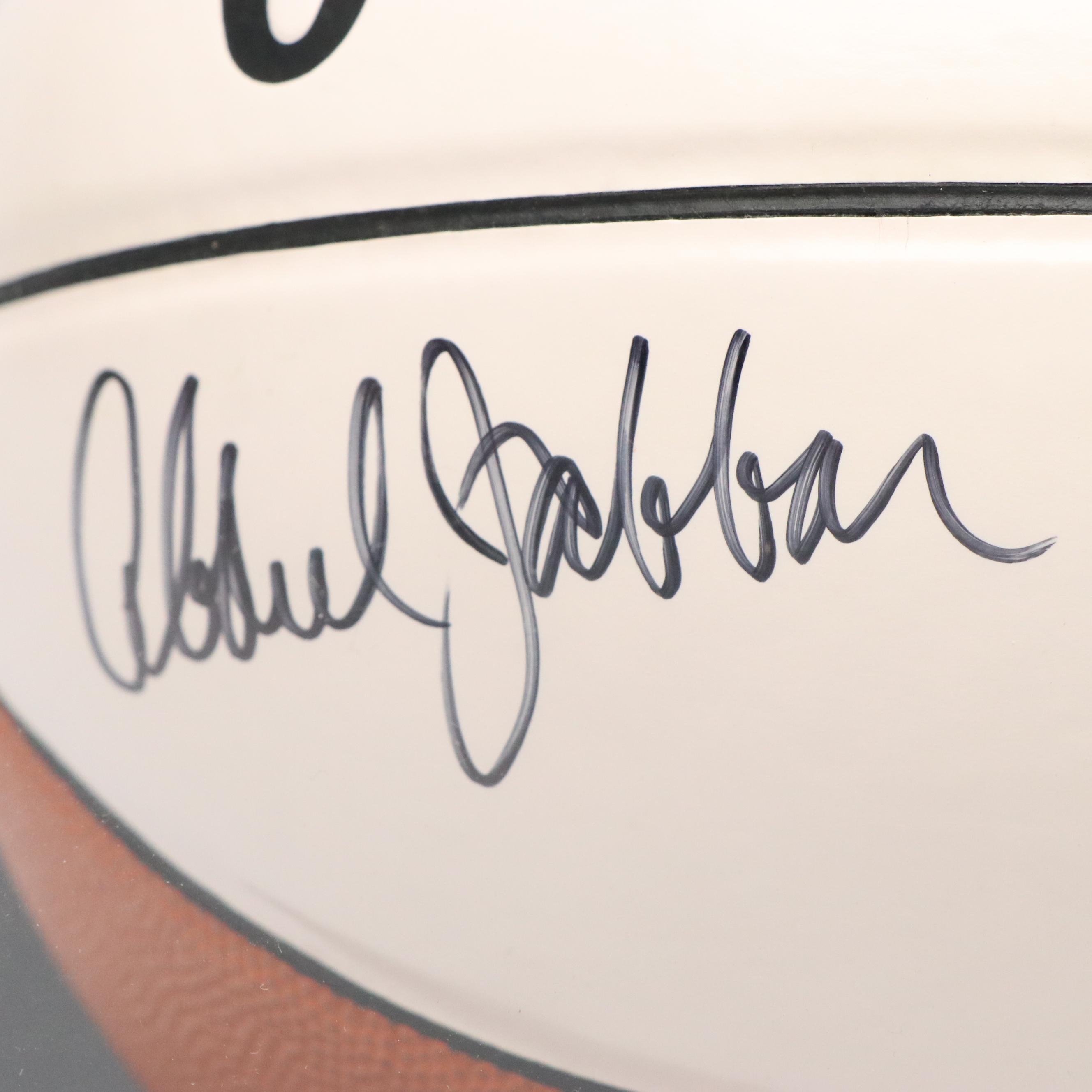 Kareem Abdul-Jabbar Signed Rawlings Basketball with Los Angeles Lakers Display