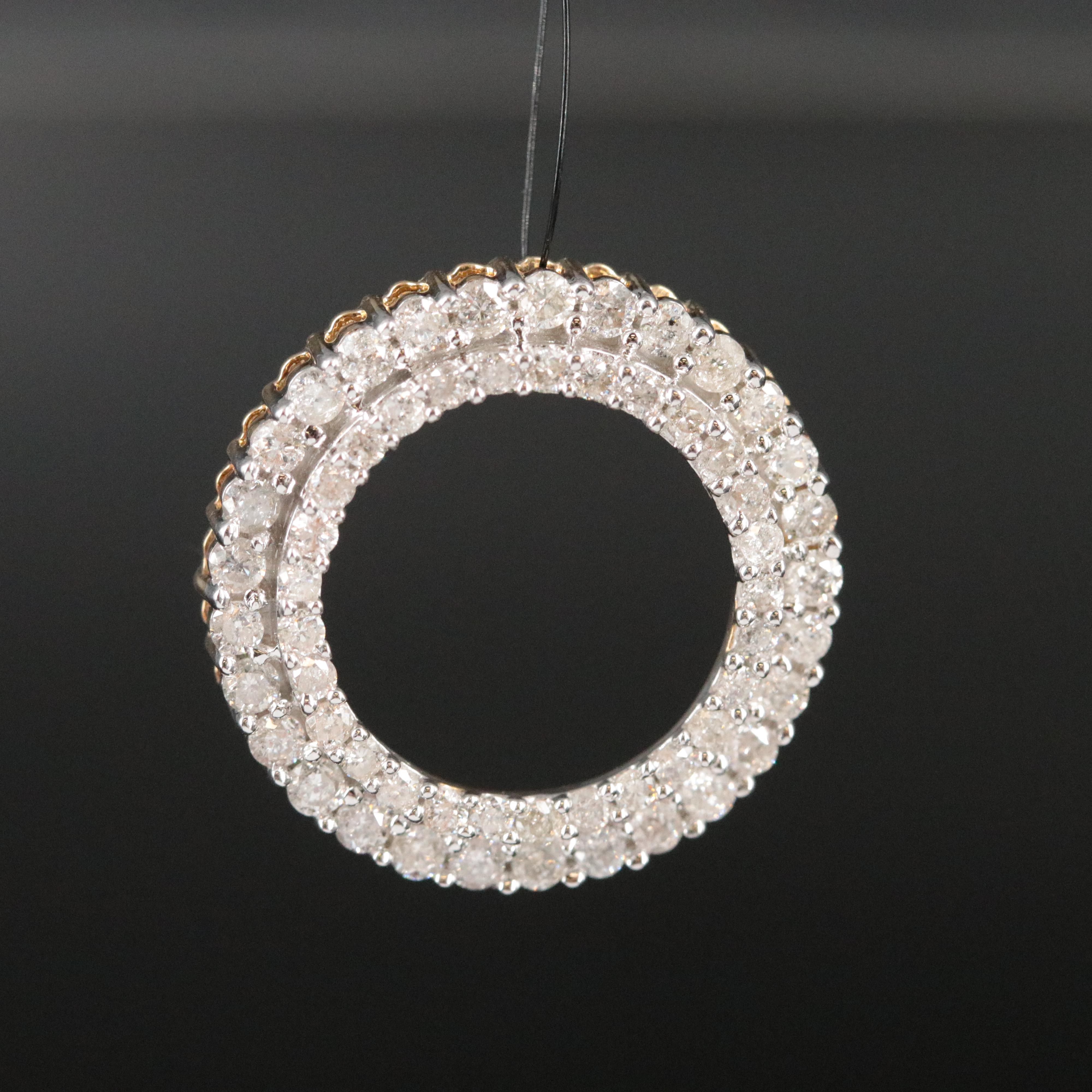 10K 1.32 CTW Diamond Circle Pendant
